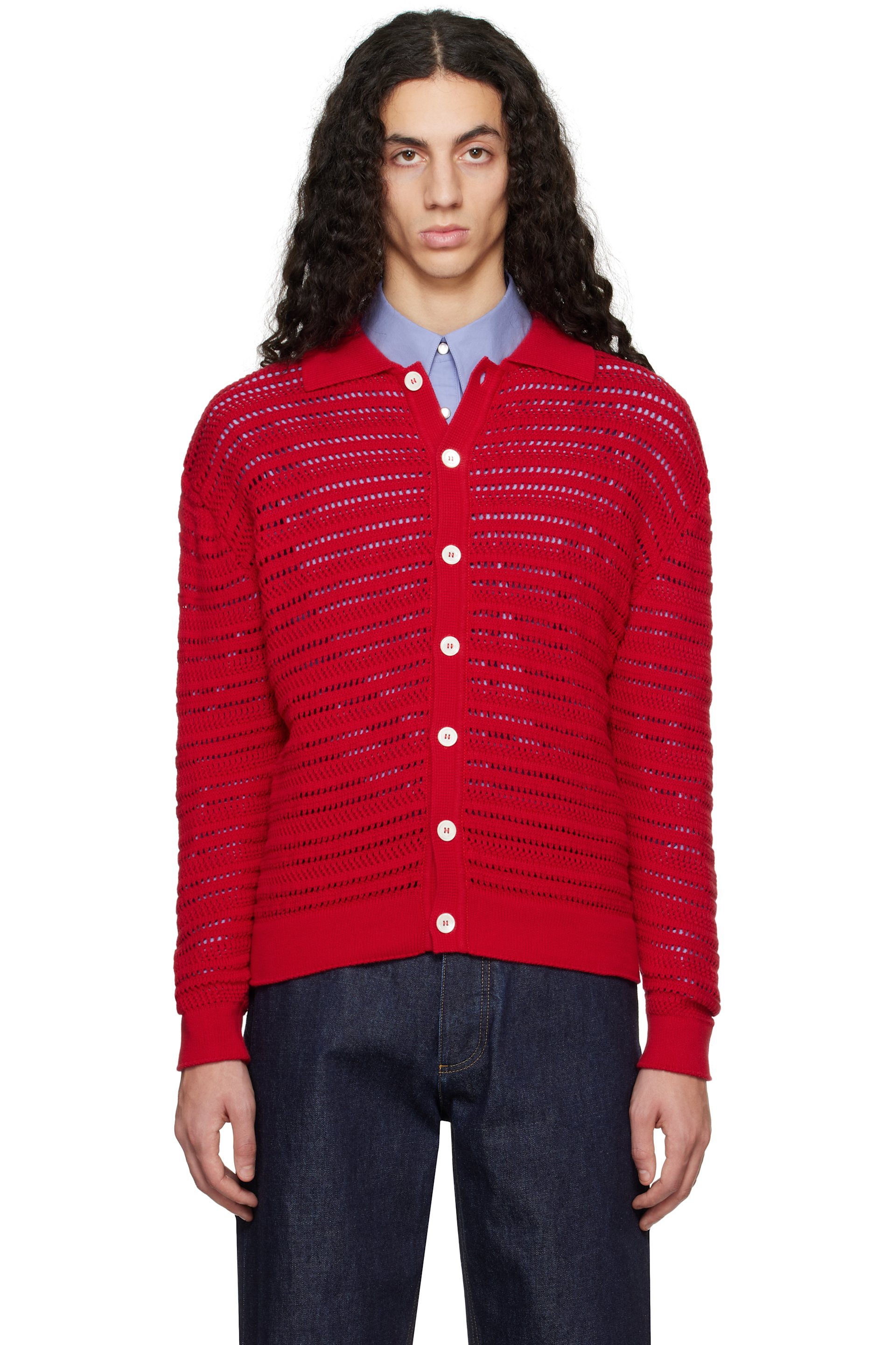 Dunst - Red Open Collared Cardigan