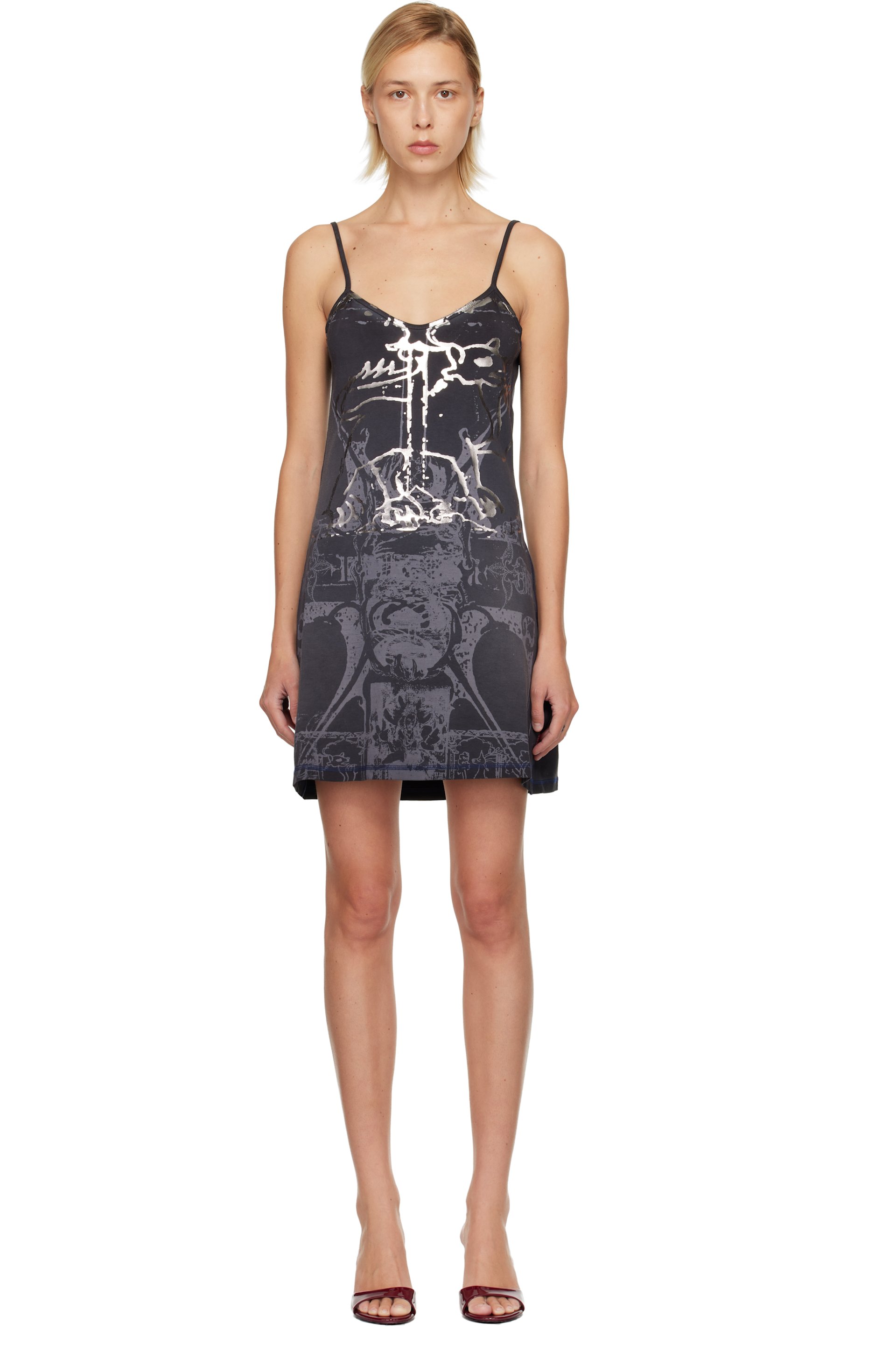 Diesel - Robe courte Longy grise