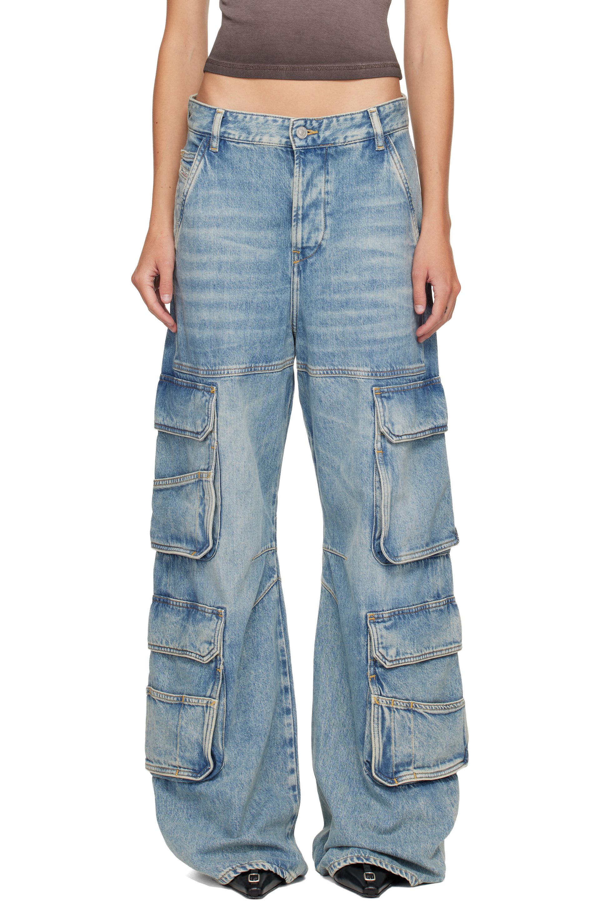 Diesel - Pantalon cargo décontracté 1996 Sire bleu en denim