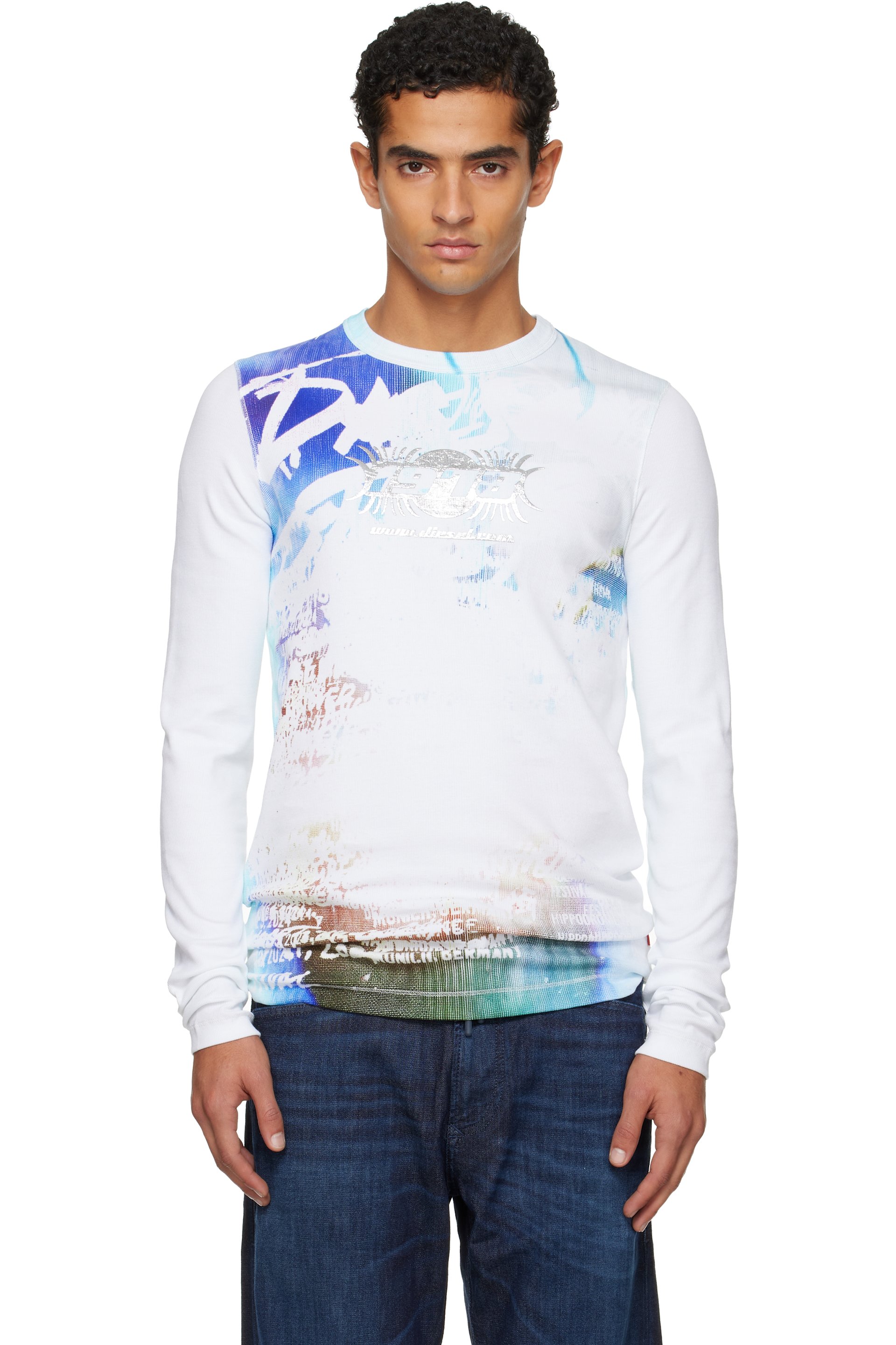 Diesel - White T-Ribber-LS-T3 T-shirt