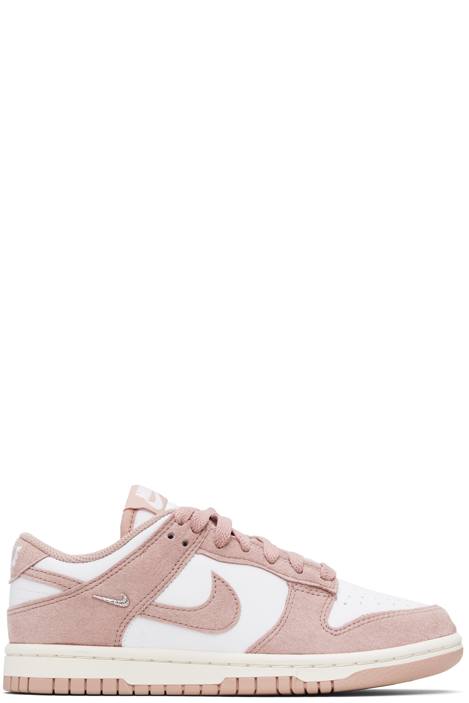 Nike - Baskets basses Dunk rose et blanc