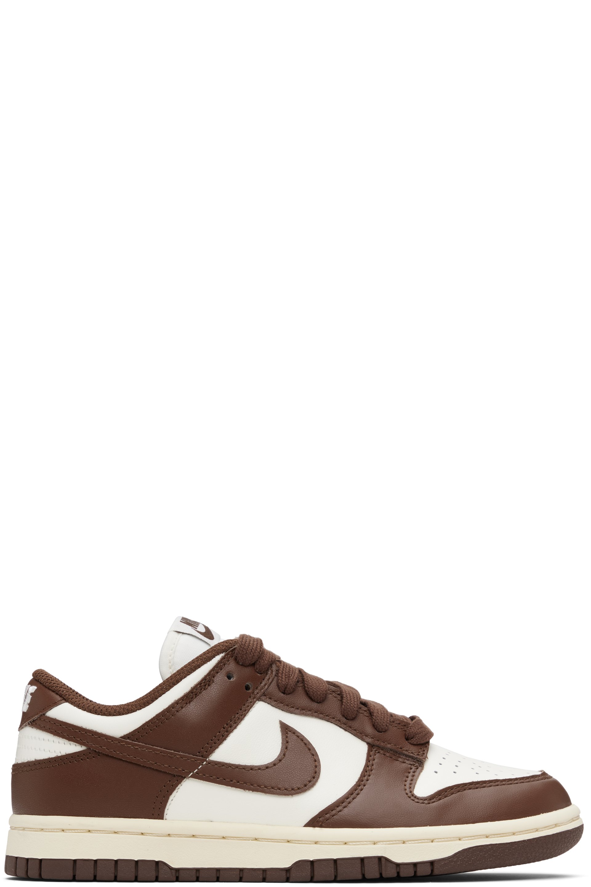 Nike - Baskets basses Dunk blanc et brun