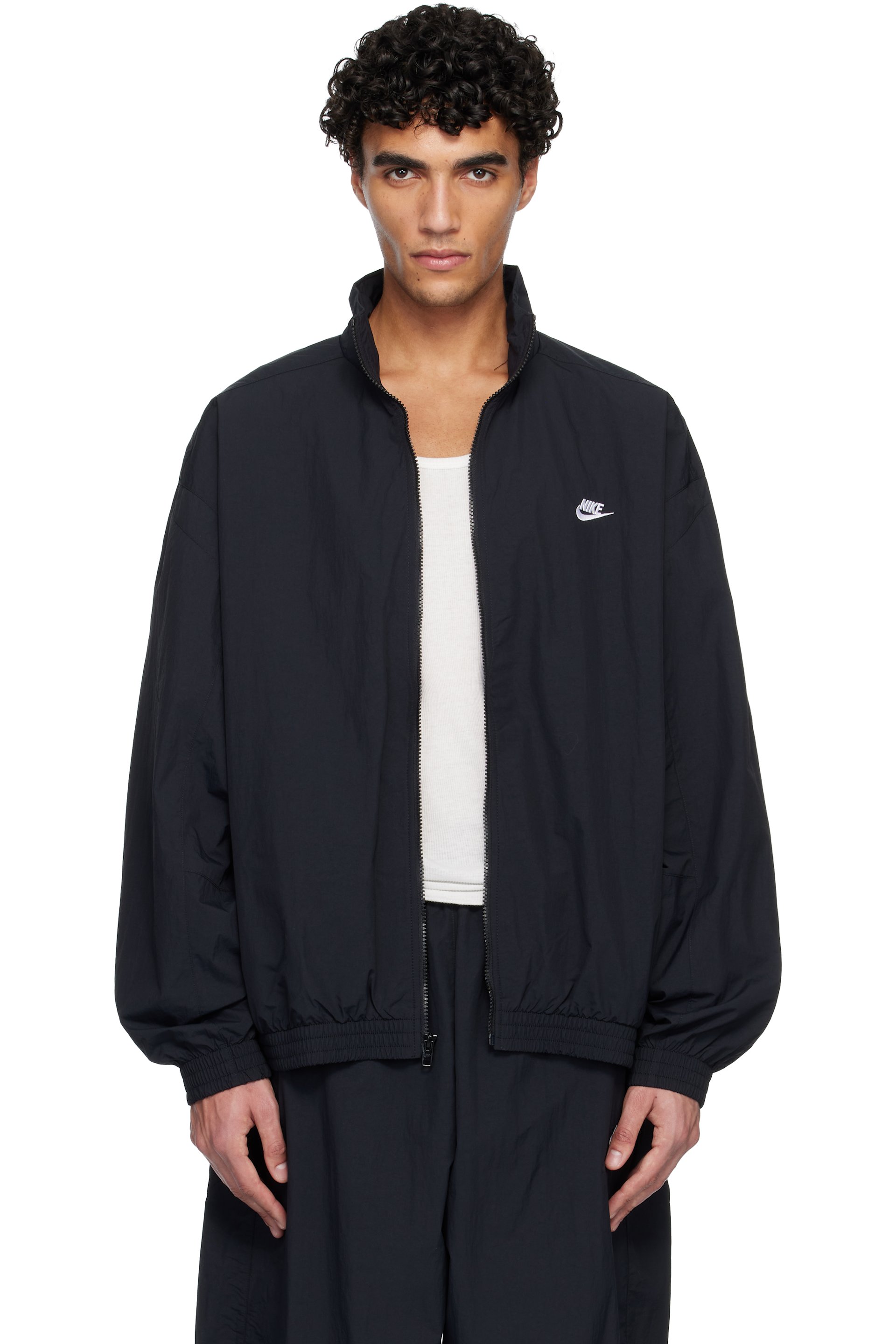 Nike - Black Nike Club Oversized Woven Track Jacket