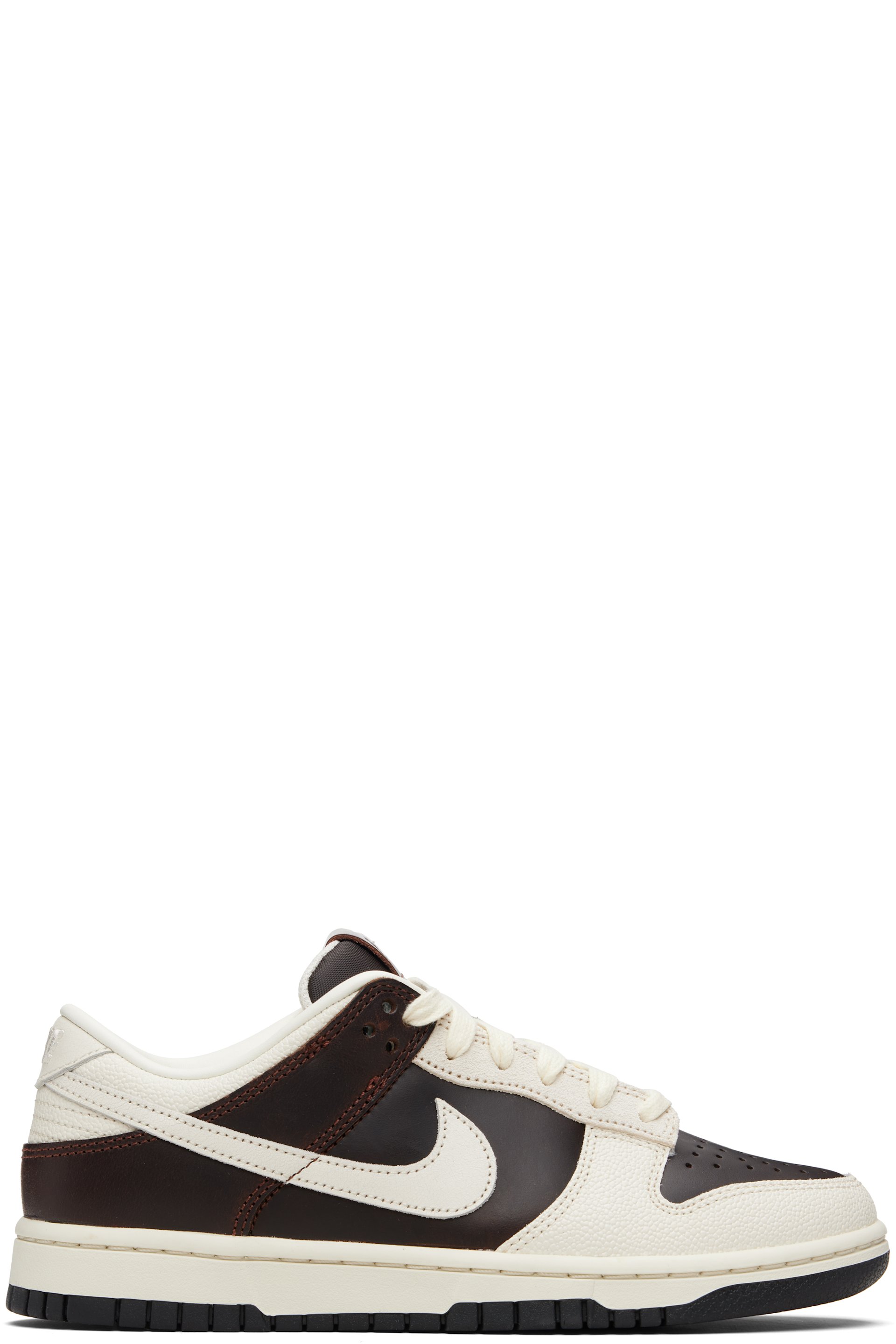 Nike - Baskets basses rétro Dunk brun et blanc cassé