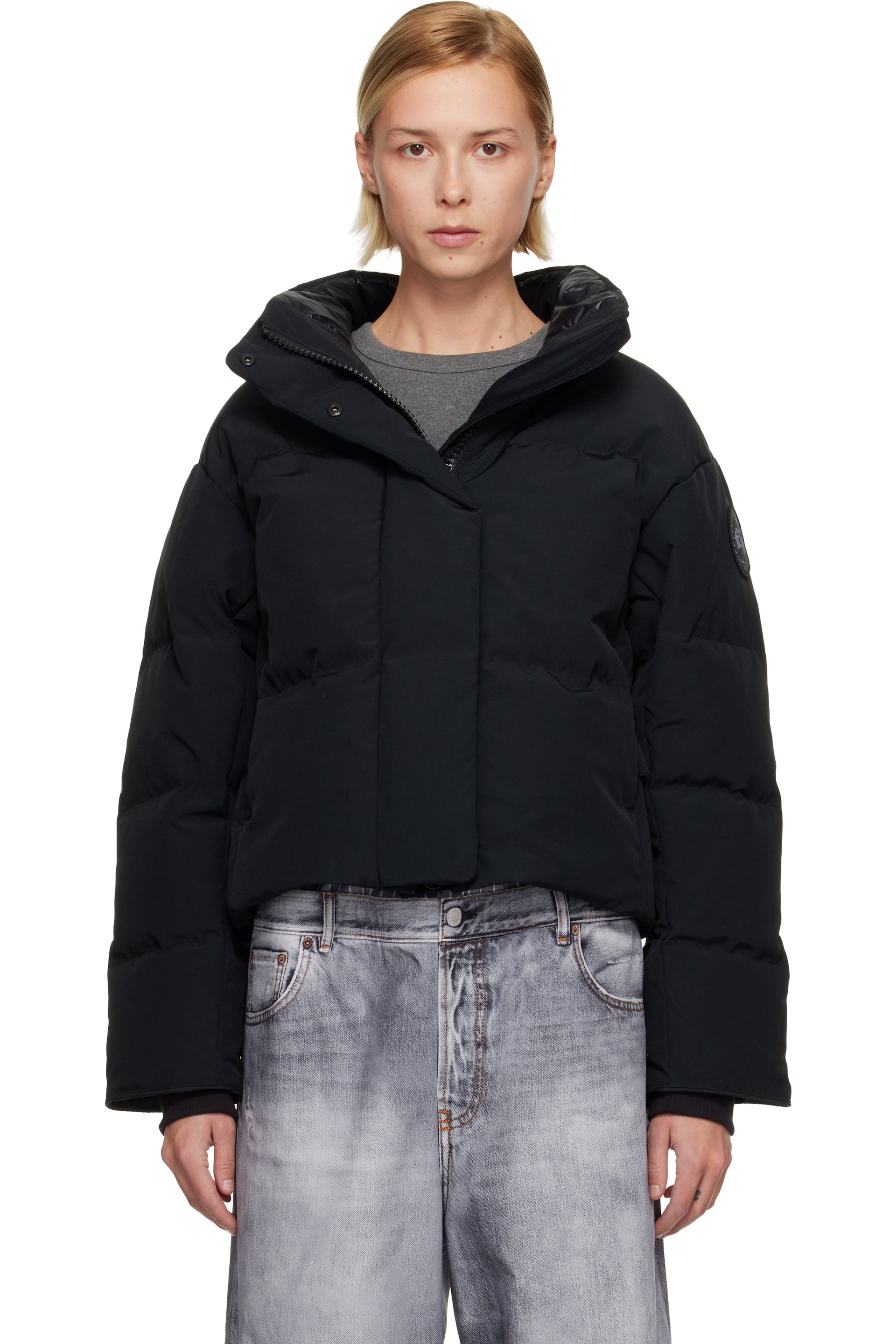Canada Goose - Black 'Black Label' Grandview Cropped Down Jacket