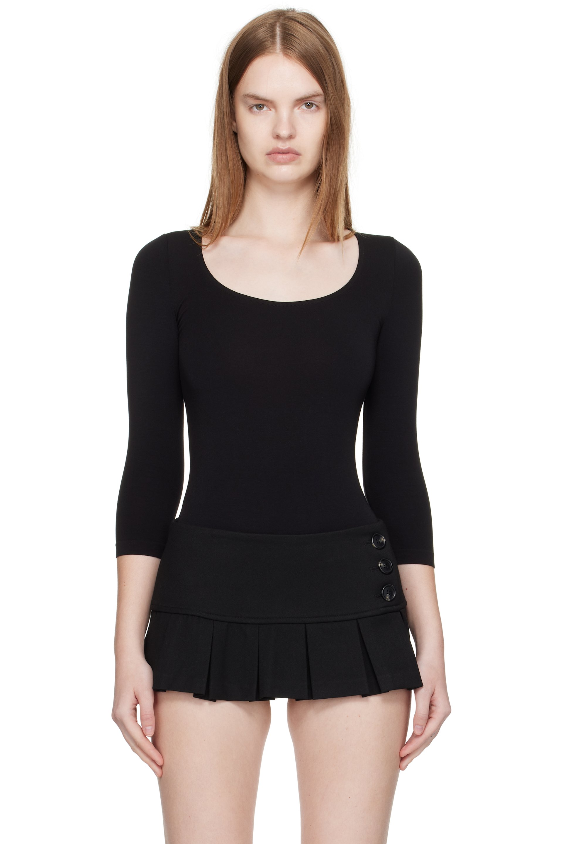 Wolford - Justaucorps Tokio noir à entrejambe de style tanga
