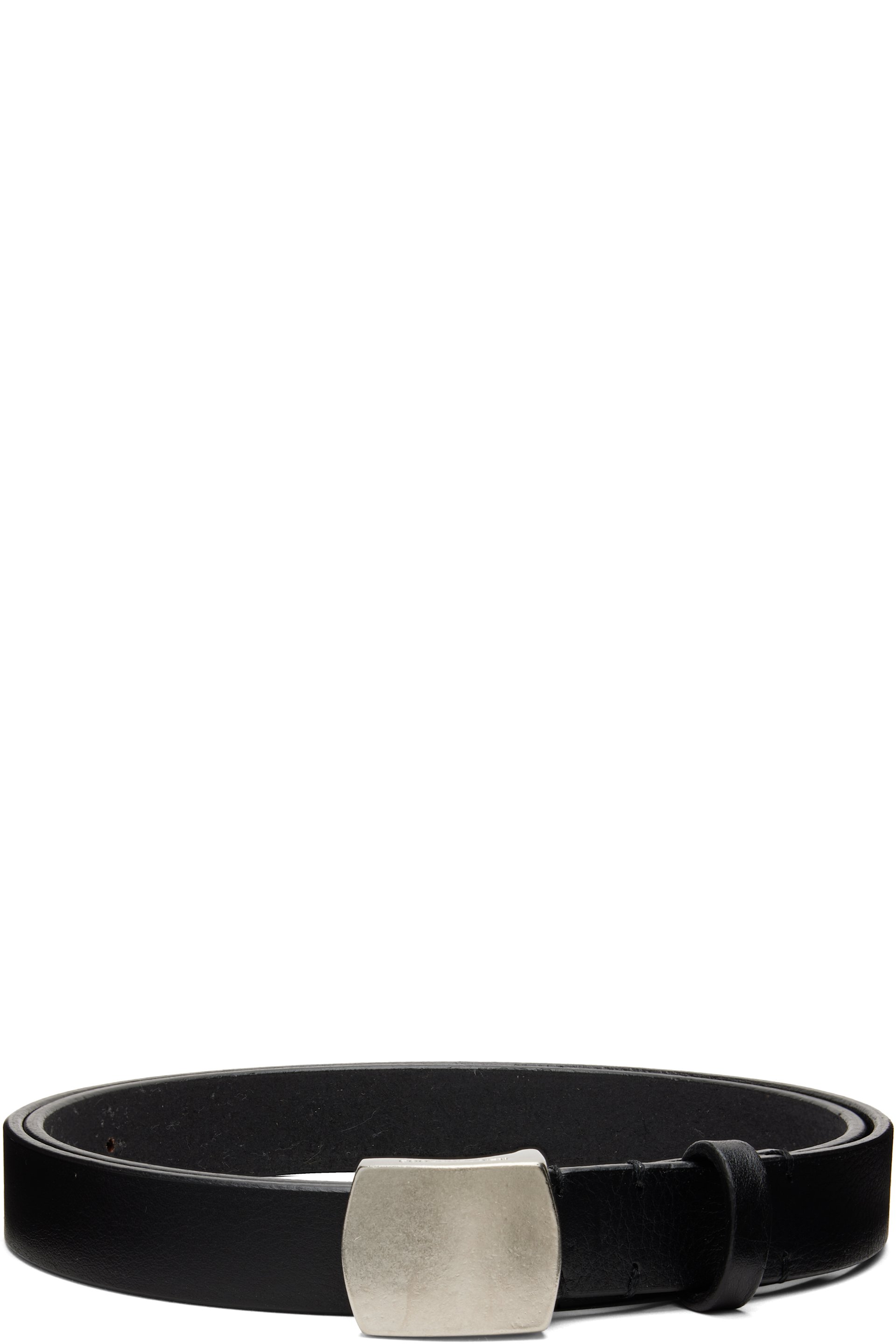 Neighborhood - Black Leather Narrow Belt