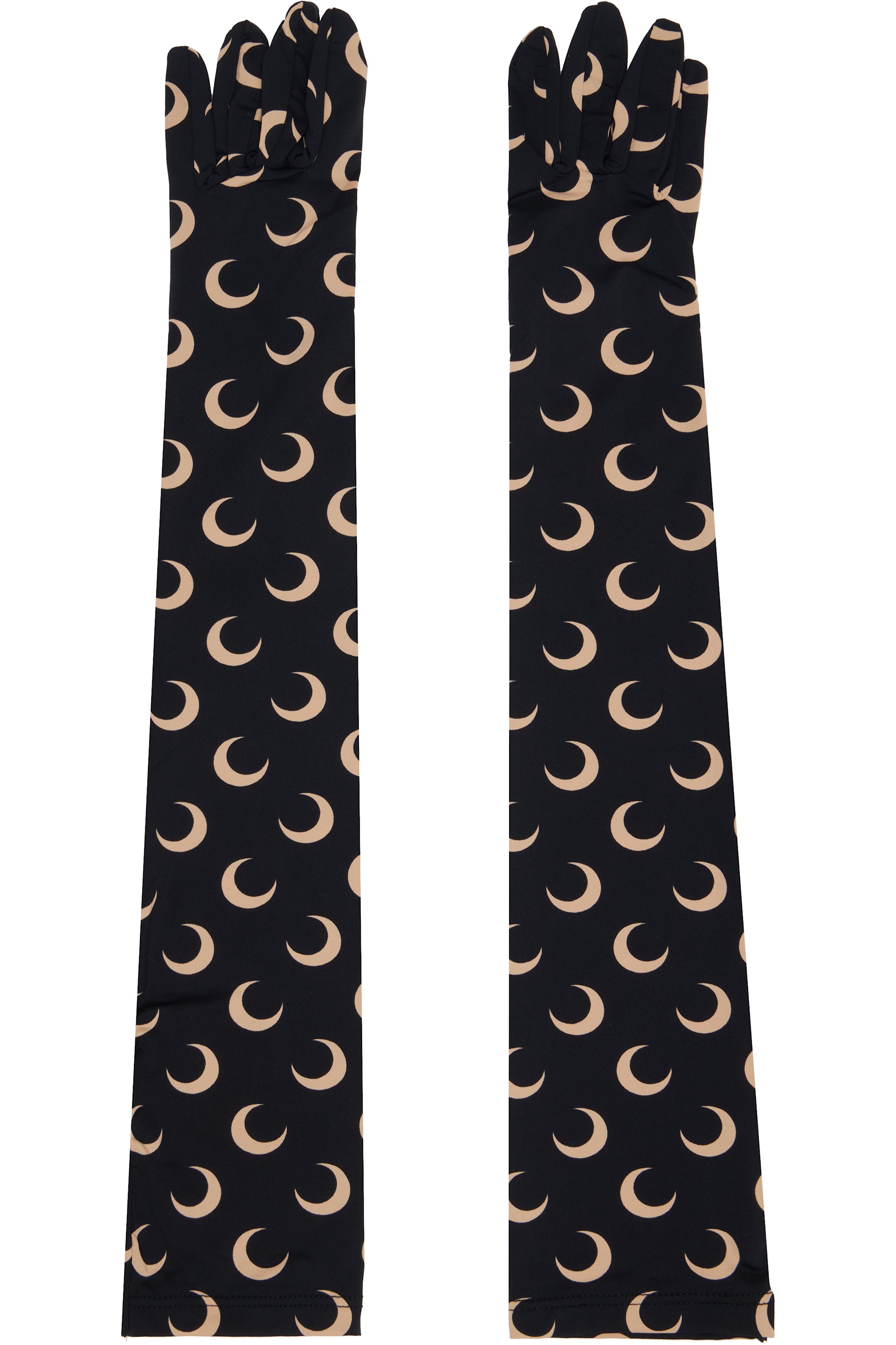 Marine Serre - Black Recycled Moon Jersey Long Gloves