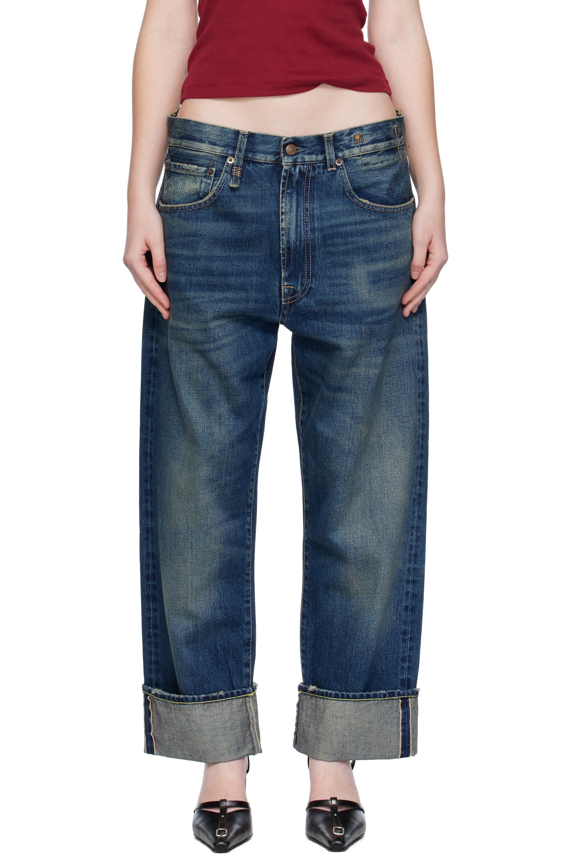 R13 - Jean X-BF bleu à revers roulés