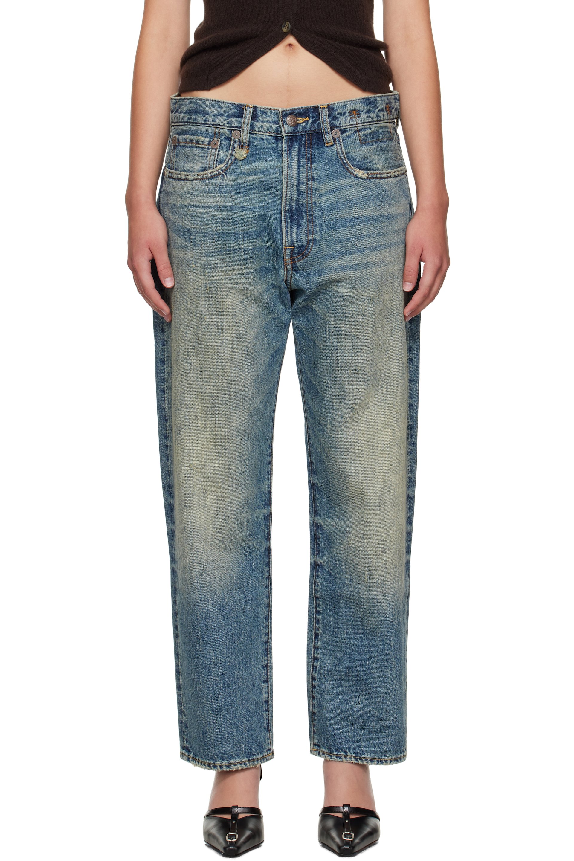 R13 - Jean boyfriend bleu exclusif à SSENSE