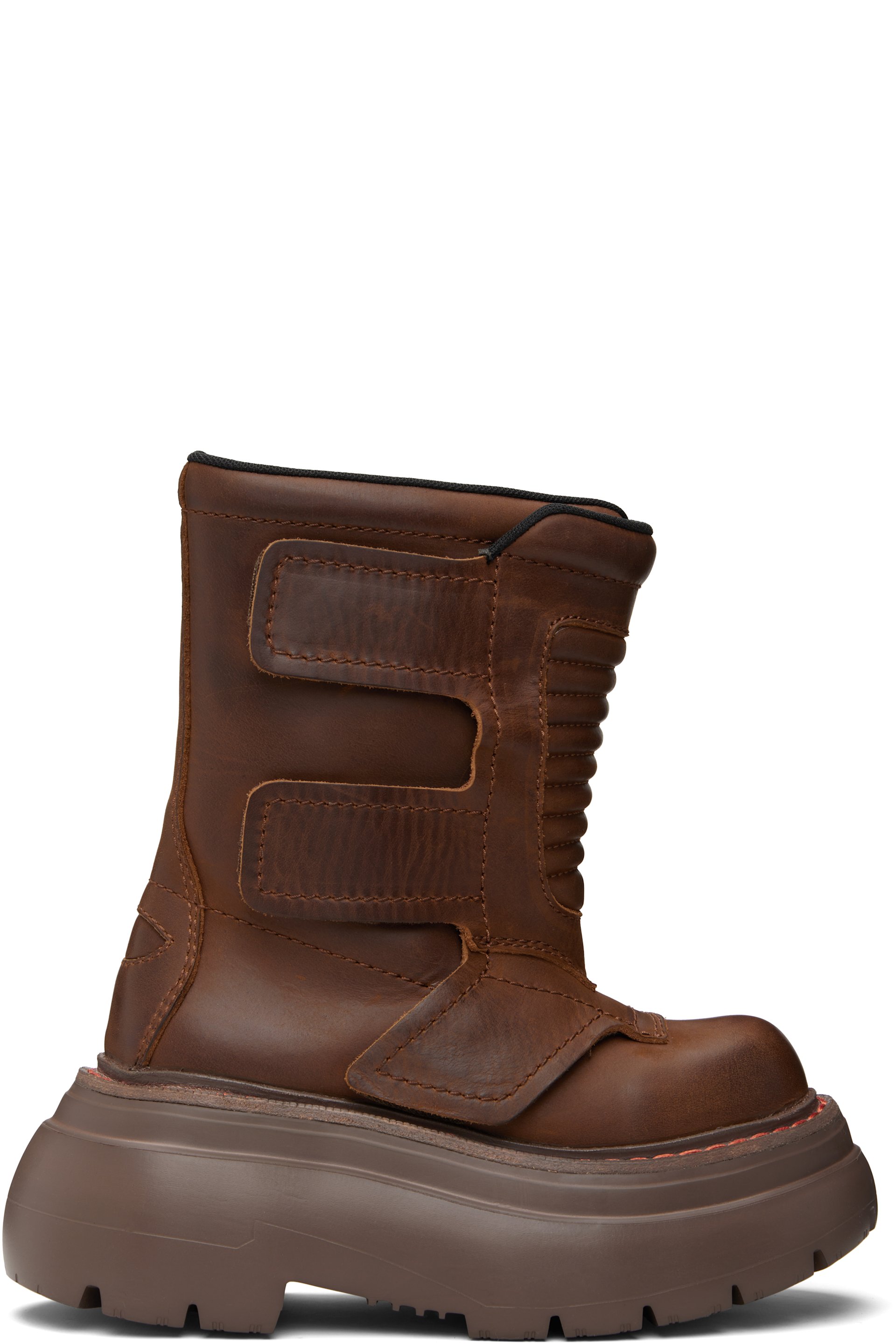 R13 - Bottes Racing brunes à semelle épaisse