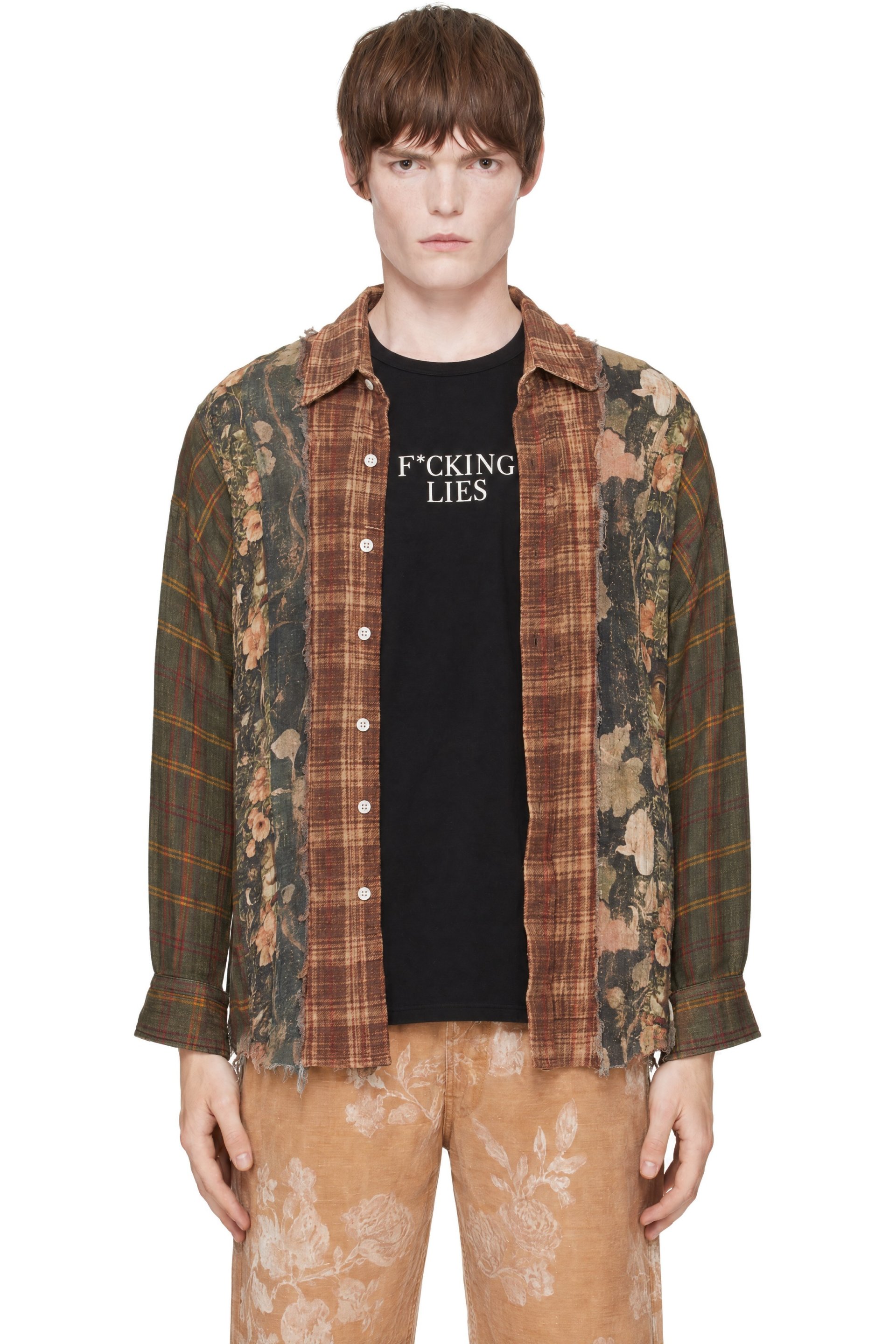 R13 - Brown Drop Neck Shirt