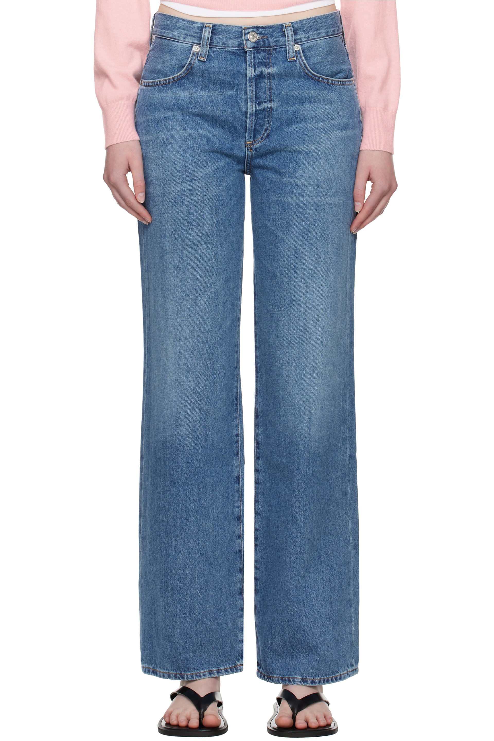 Citizens of Humanity - Jean ample Annina bleu à taille haute