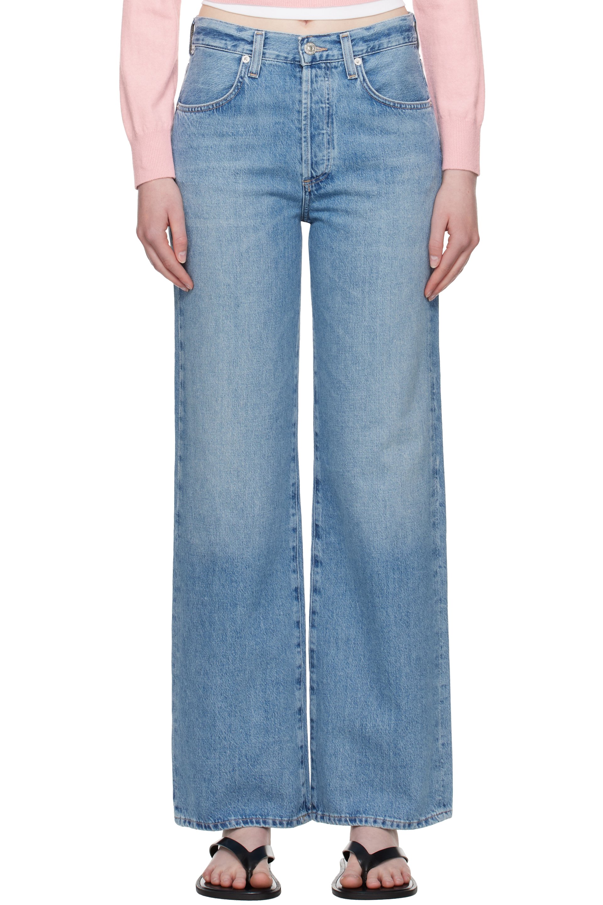 Citizens of Humanity - Jean ample Annina bleu à taille haute