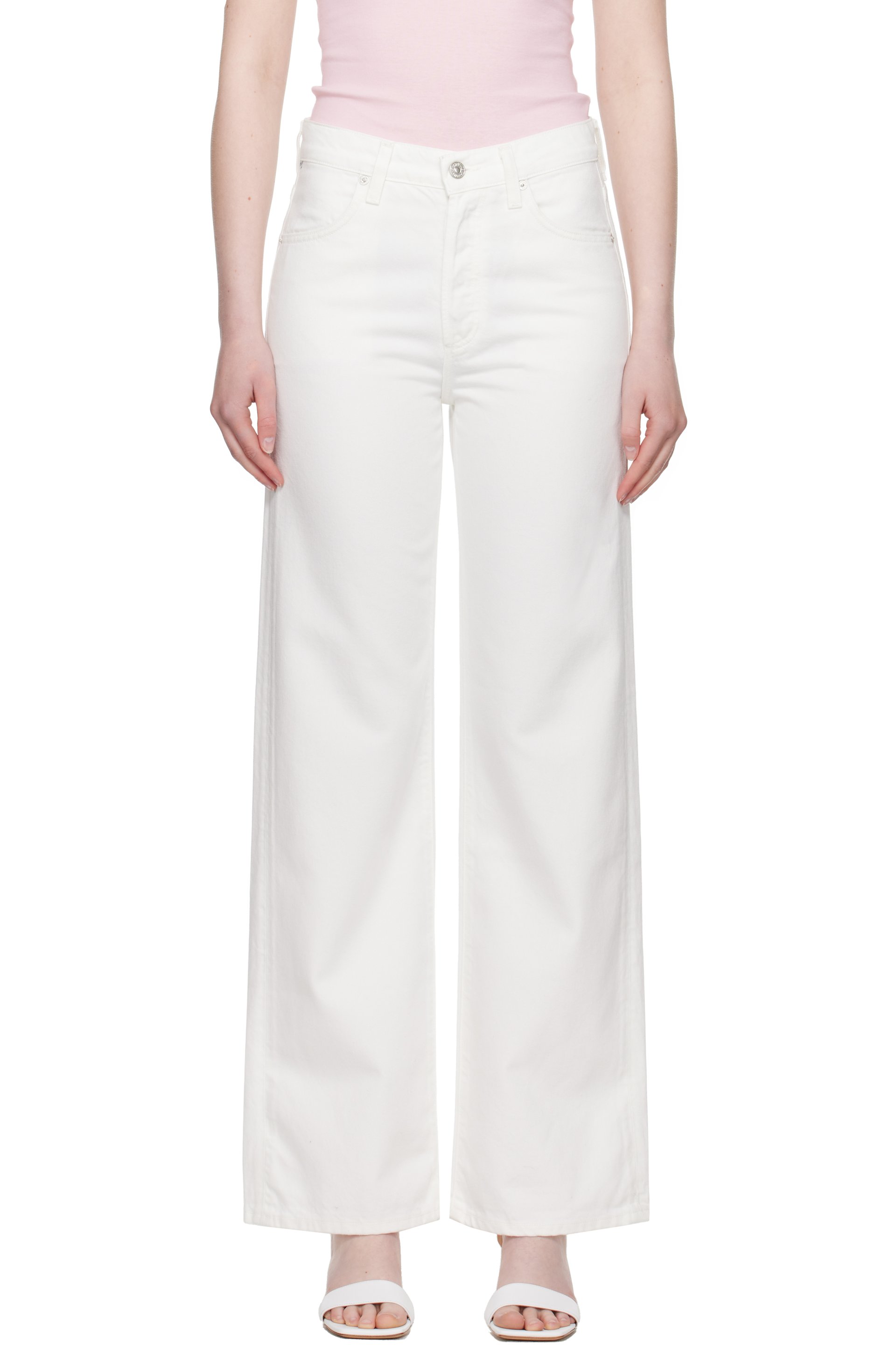 Citizens of Humanity - Jean ample Annina blanc à taille haute