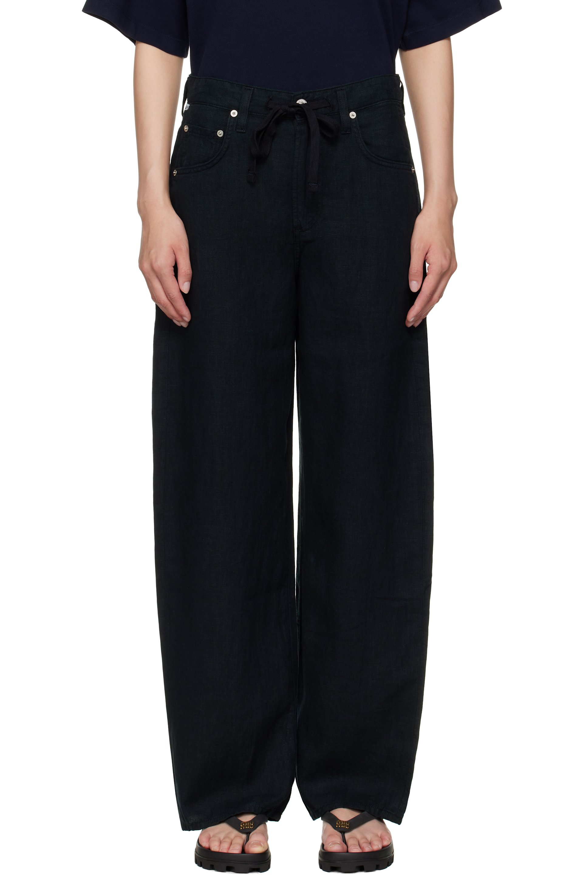 Citizens of Humanity - Pantalon Brynn noir en lin
