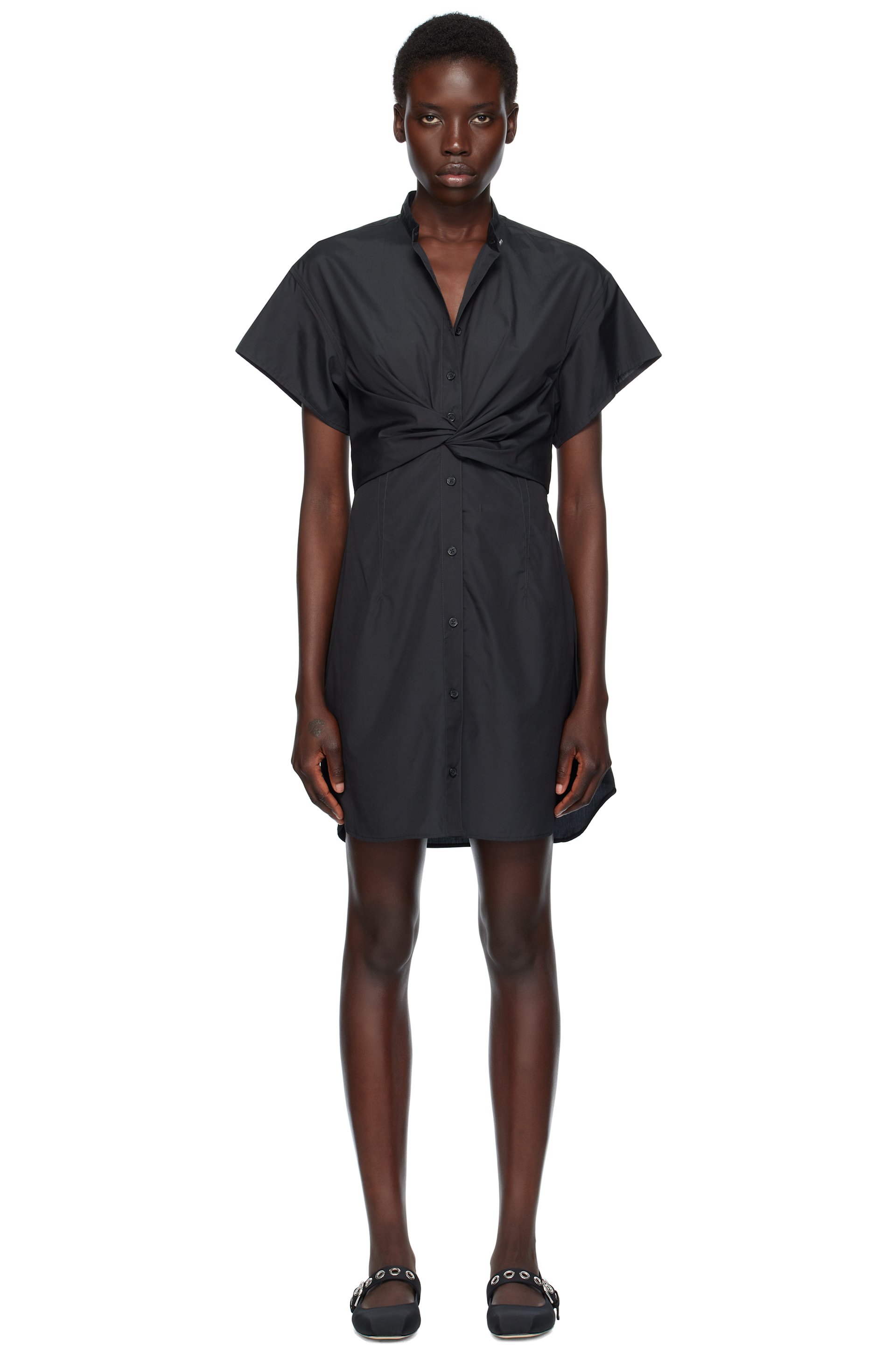 rag & bone - Robe chemise courte Gretchen noire