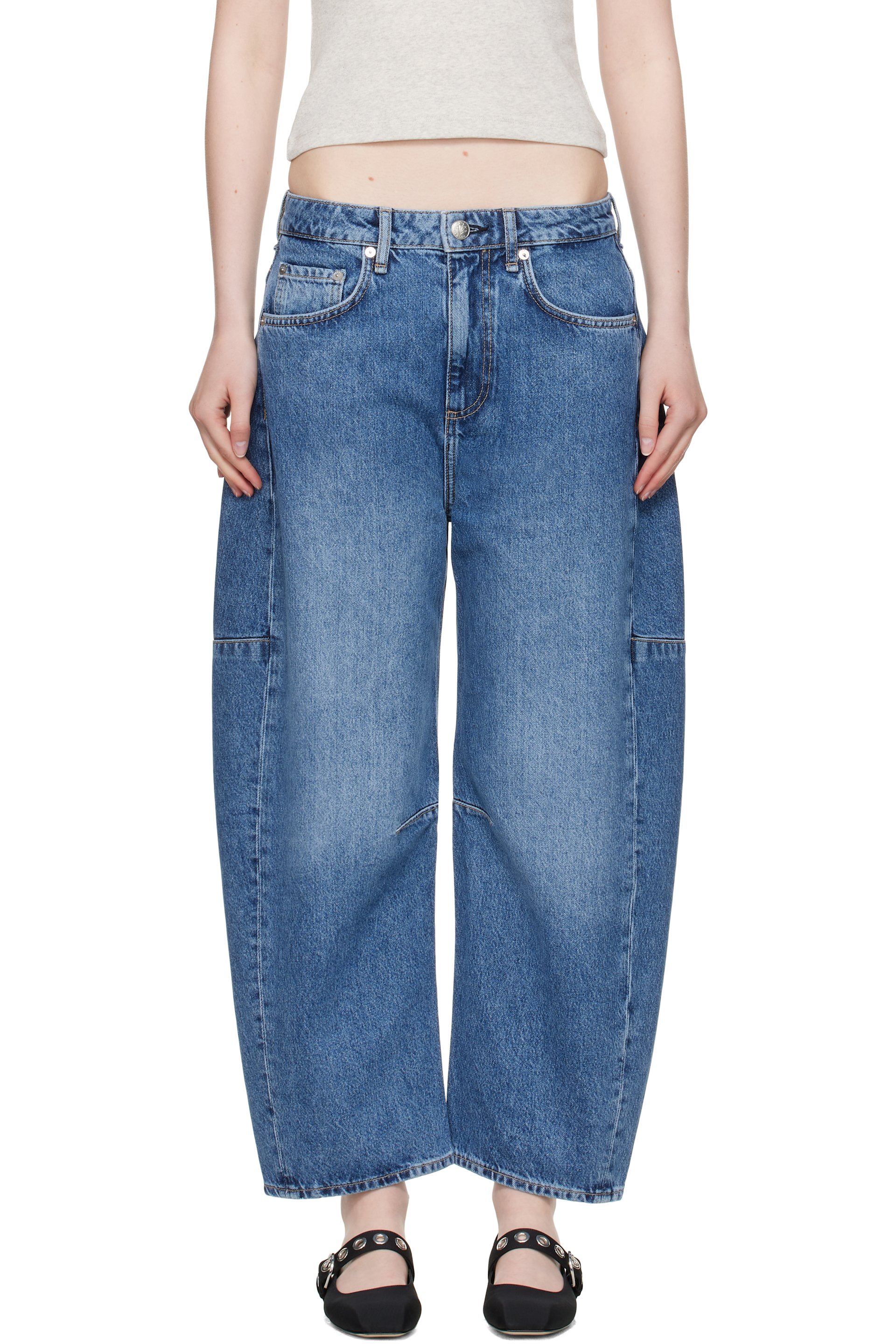 rag & bone - Blue Charlie Ankle-Length Barrel Jeans