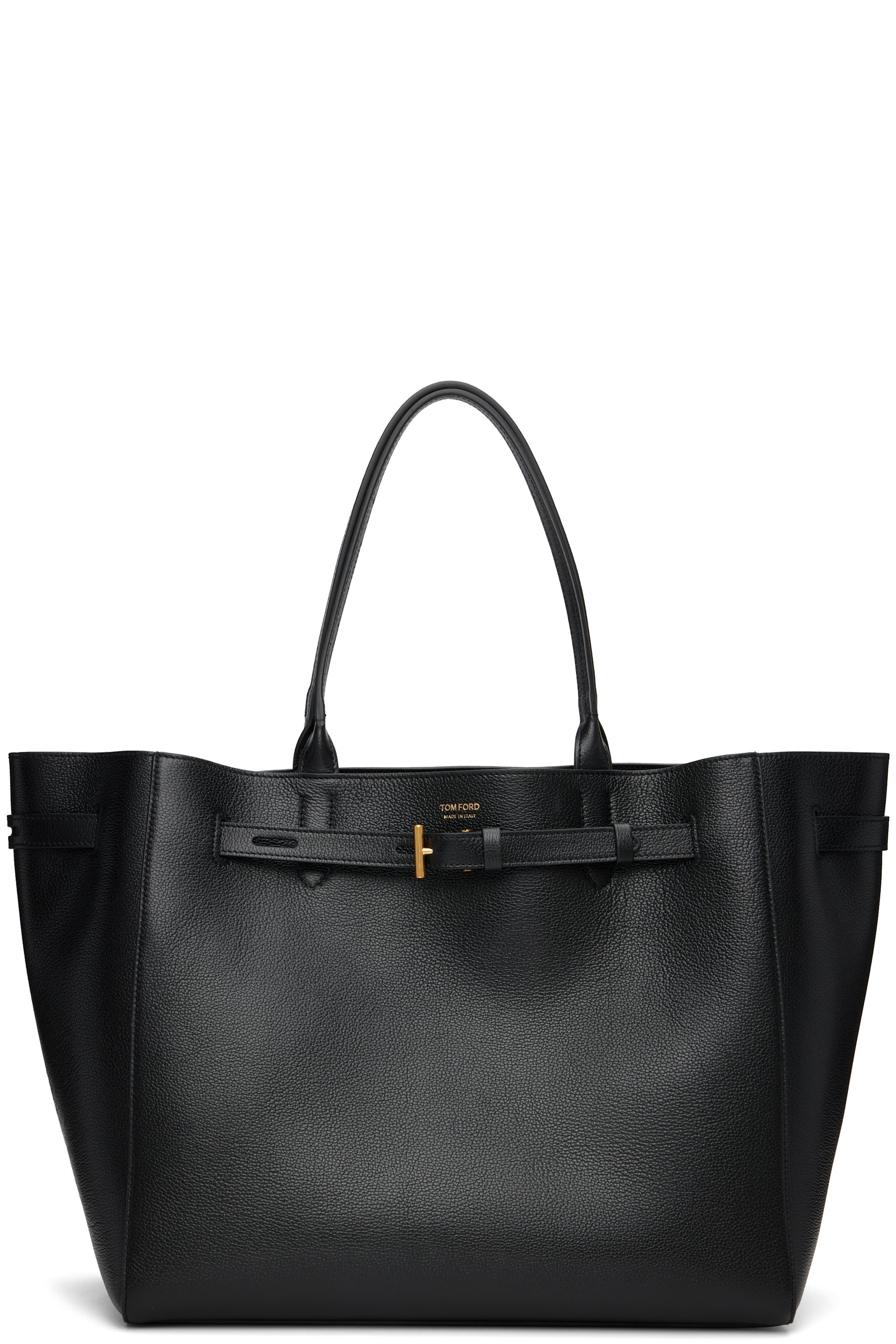 TOM FORD - Grand cabas noir en cuir grainé