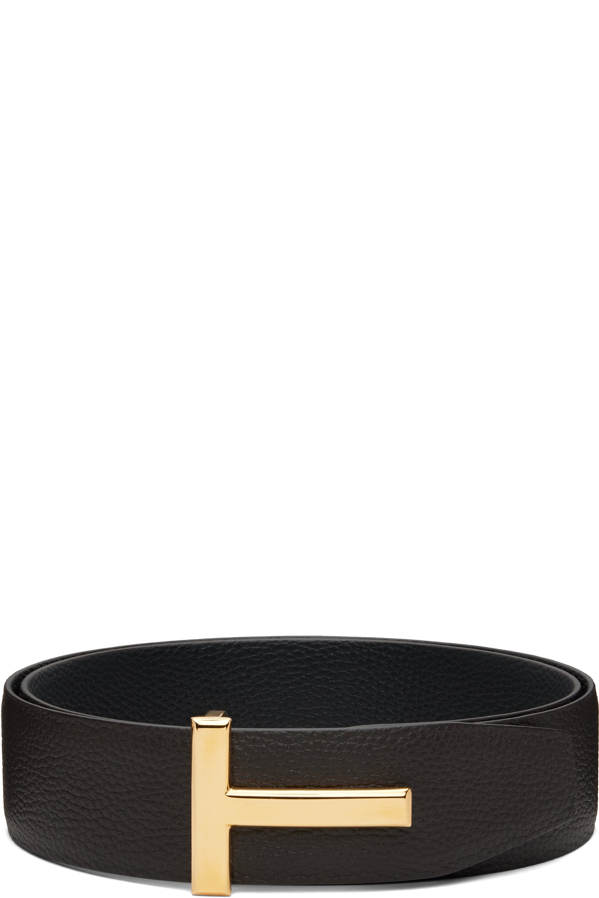 TOM FORD - Brown & Black Reversible T Icon Belt