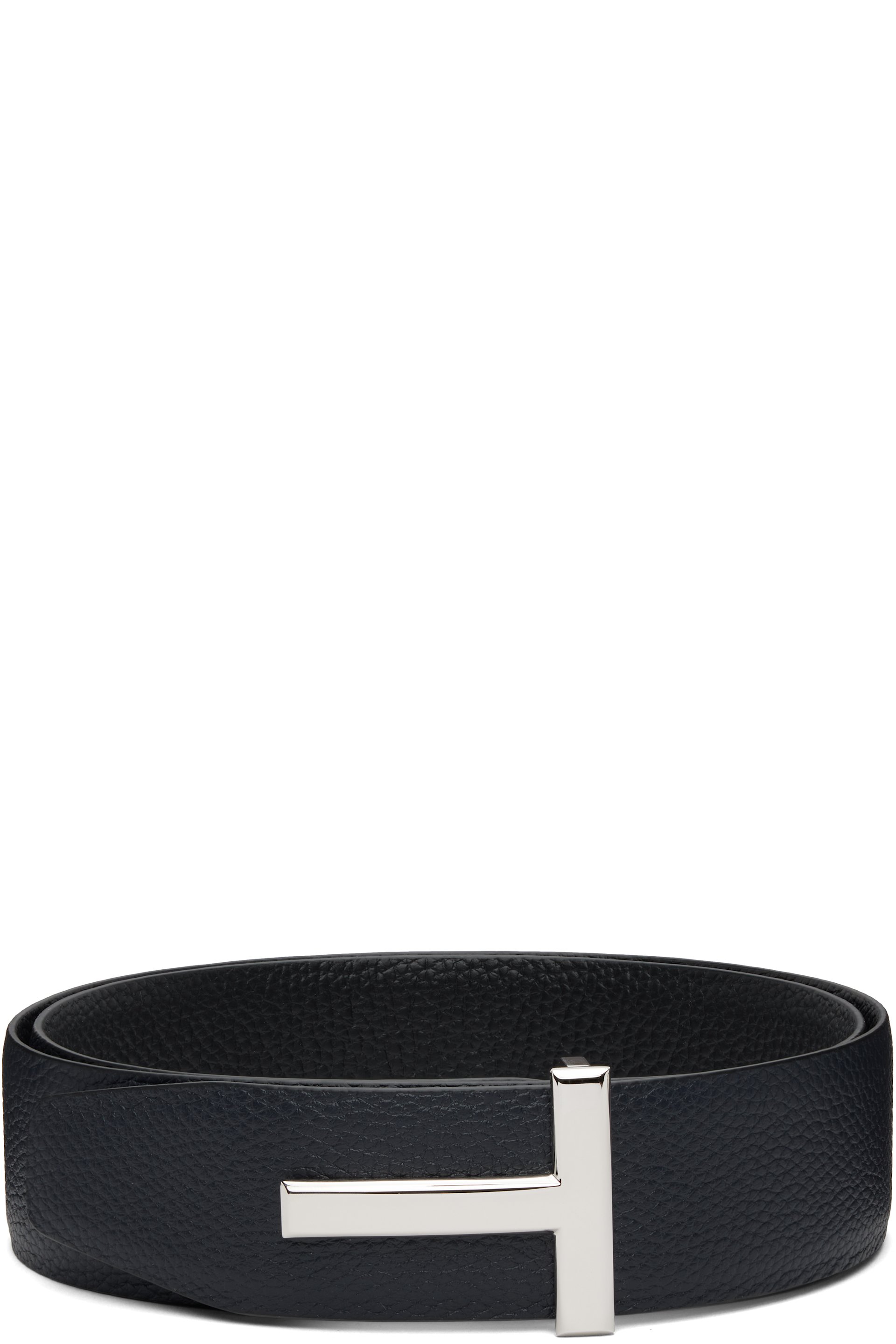 TOM FORD - Navy & Black Reversible T Icon Belt