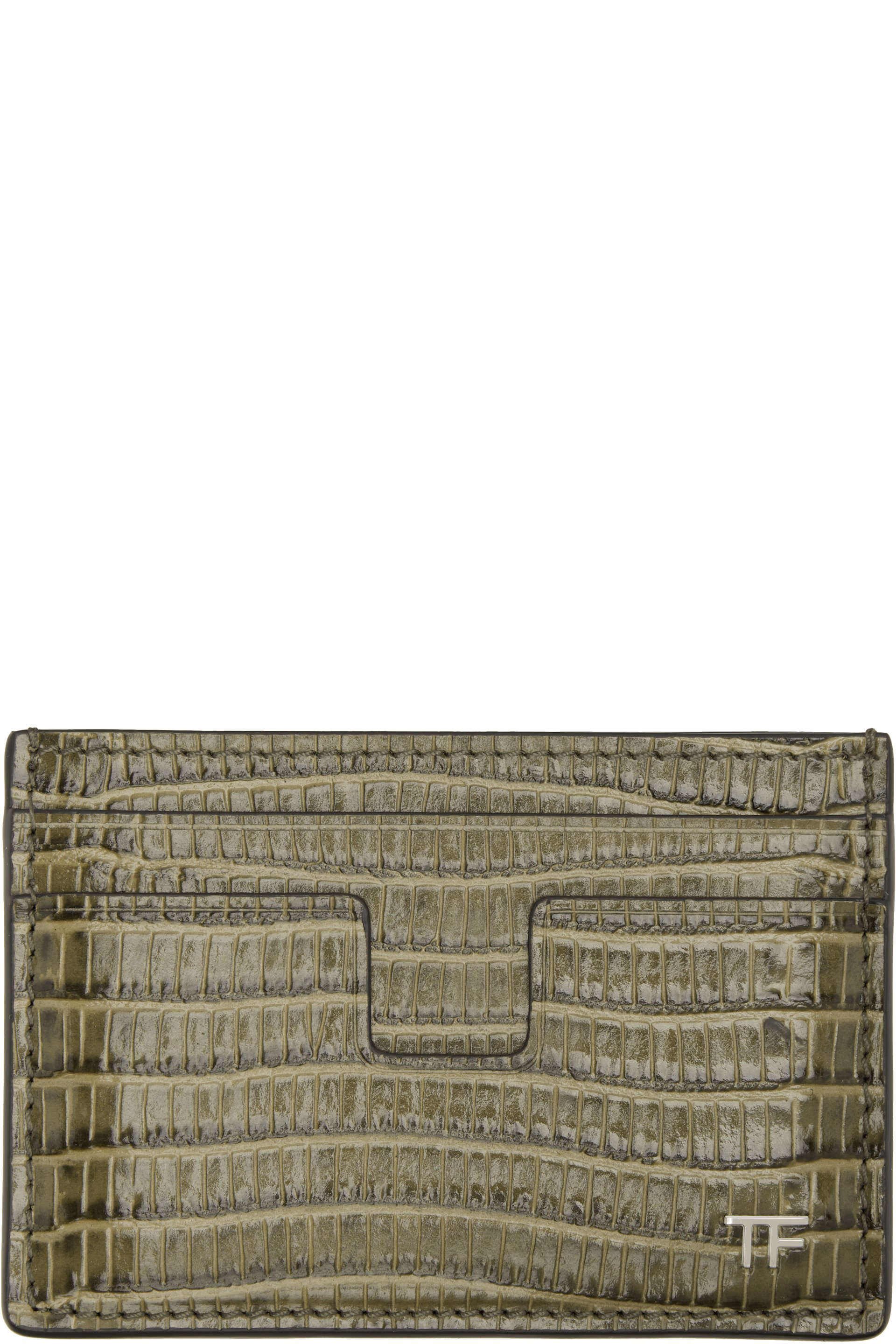 TOM FORD - Khaki T Line Card Holder