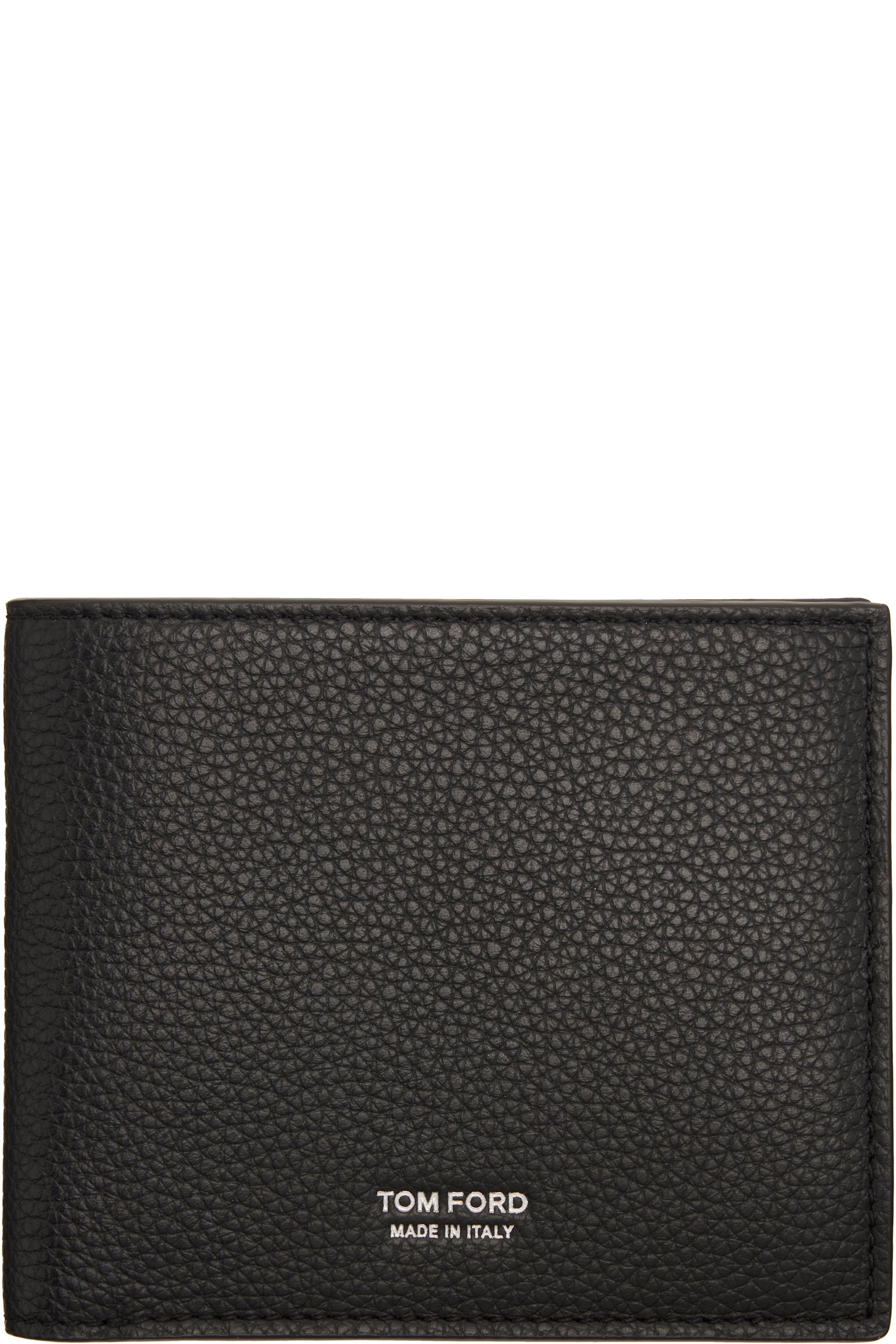 TOM FORD - Black Soft Grain Leather T Line Classic Bifold Wallet