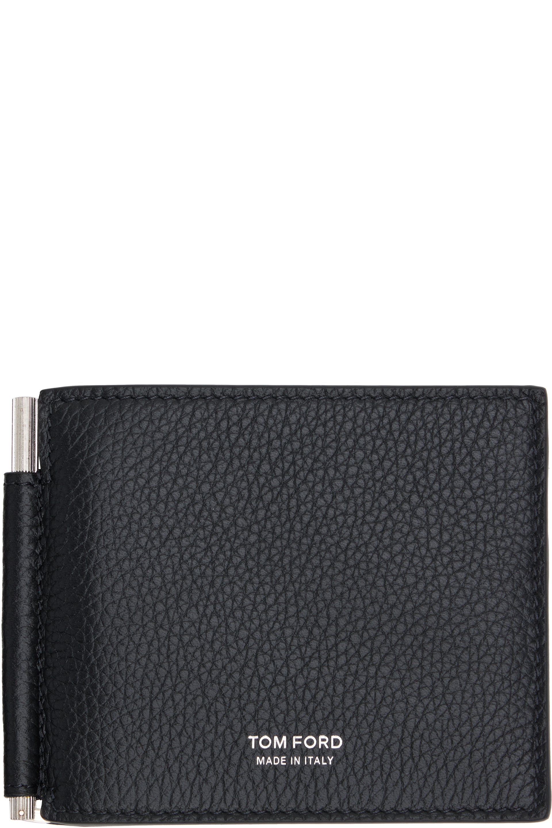 TOM FORD - Black Grain Leather Money Clip Wallet