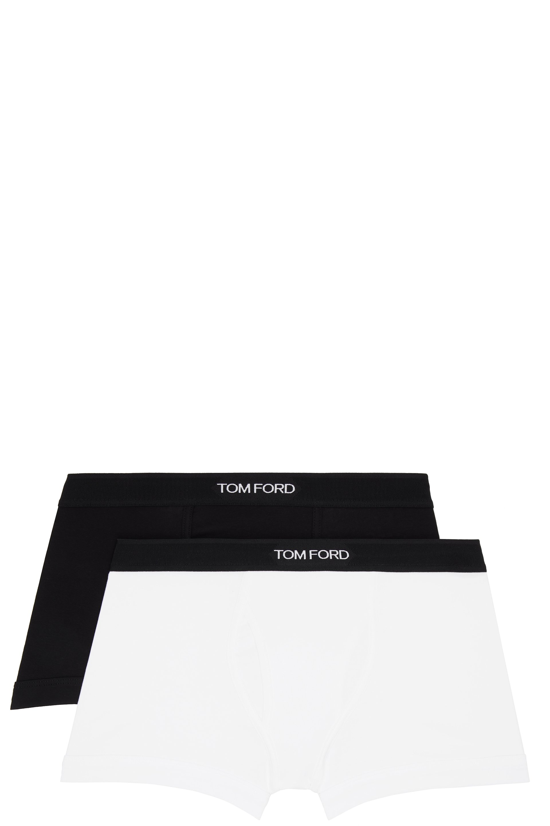 TOM FORD - Two-Pack Black & White Cotton Boxer Briefs