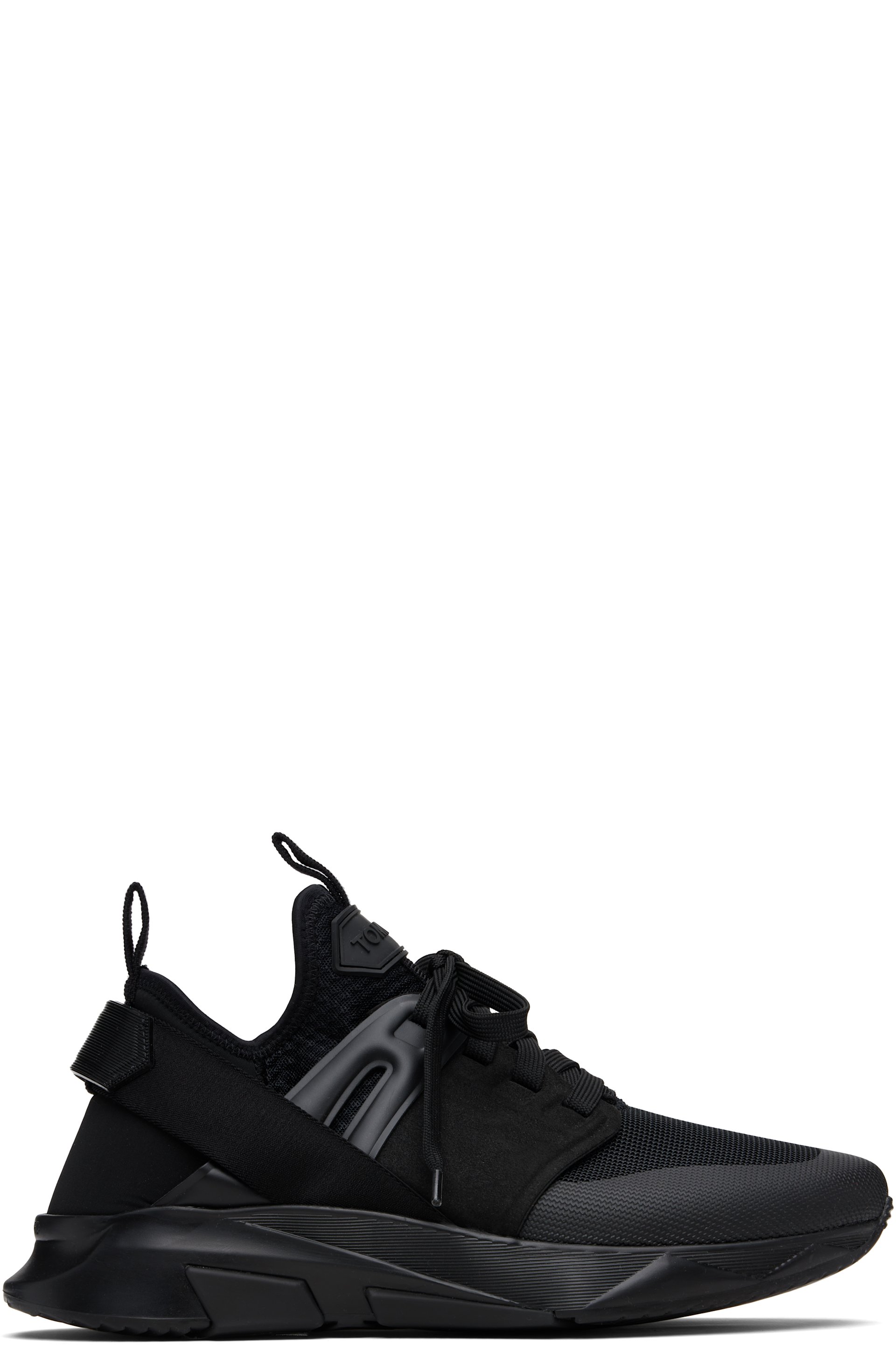 TOM FORD - Black Neoprene Suede Jago Sneakers