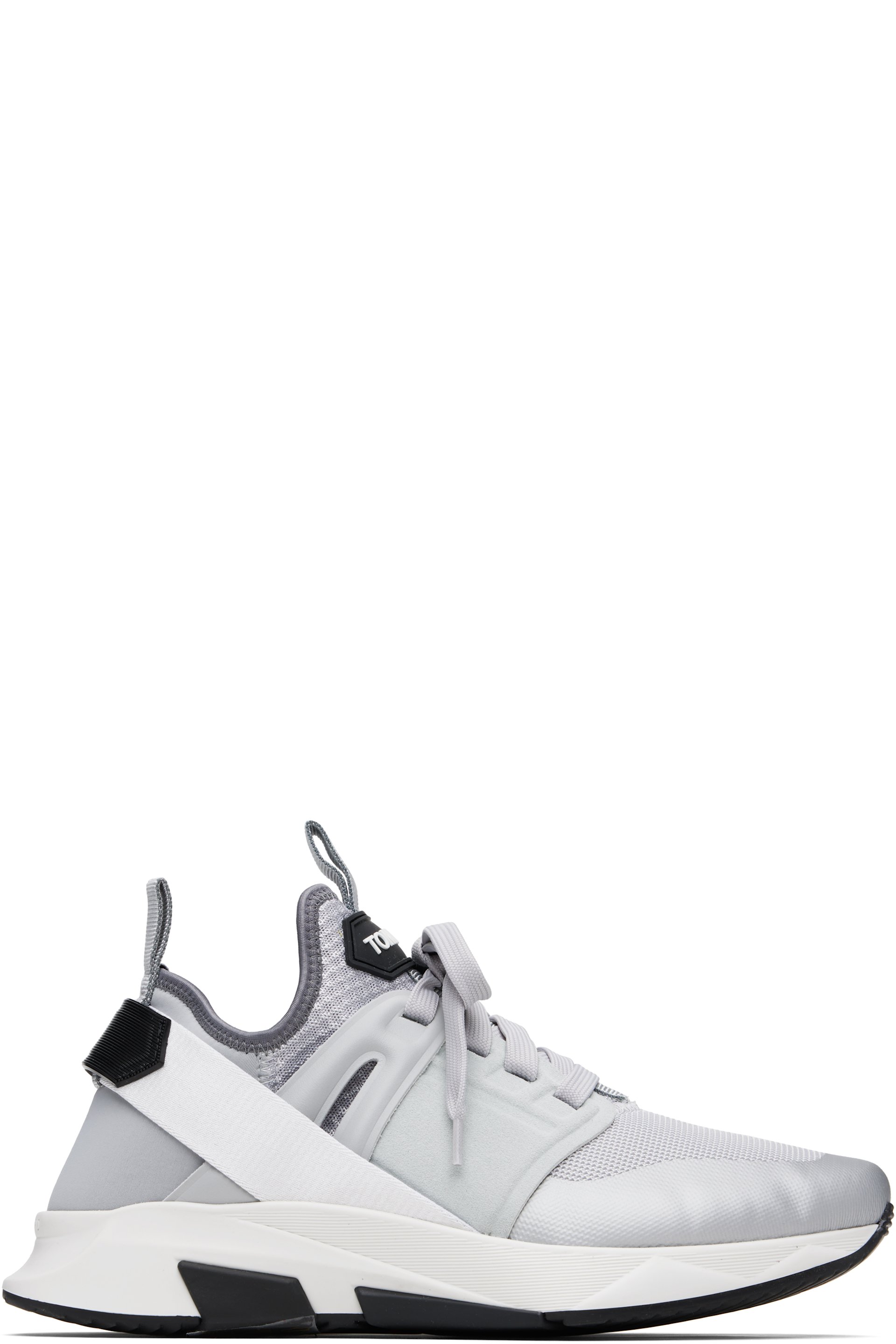 TOM FORD - Gray Neoprene Suede Jago Sneakers