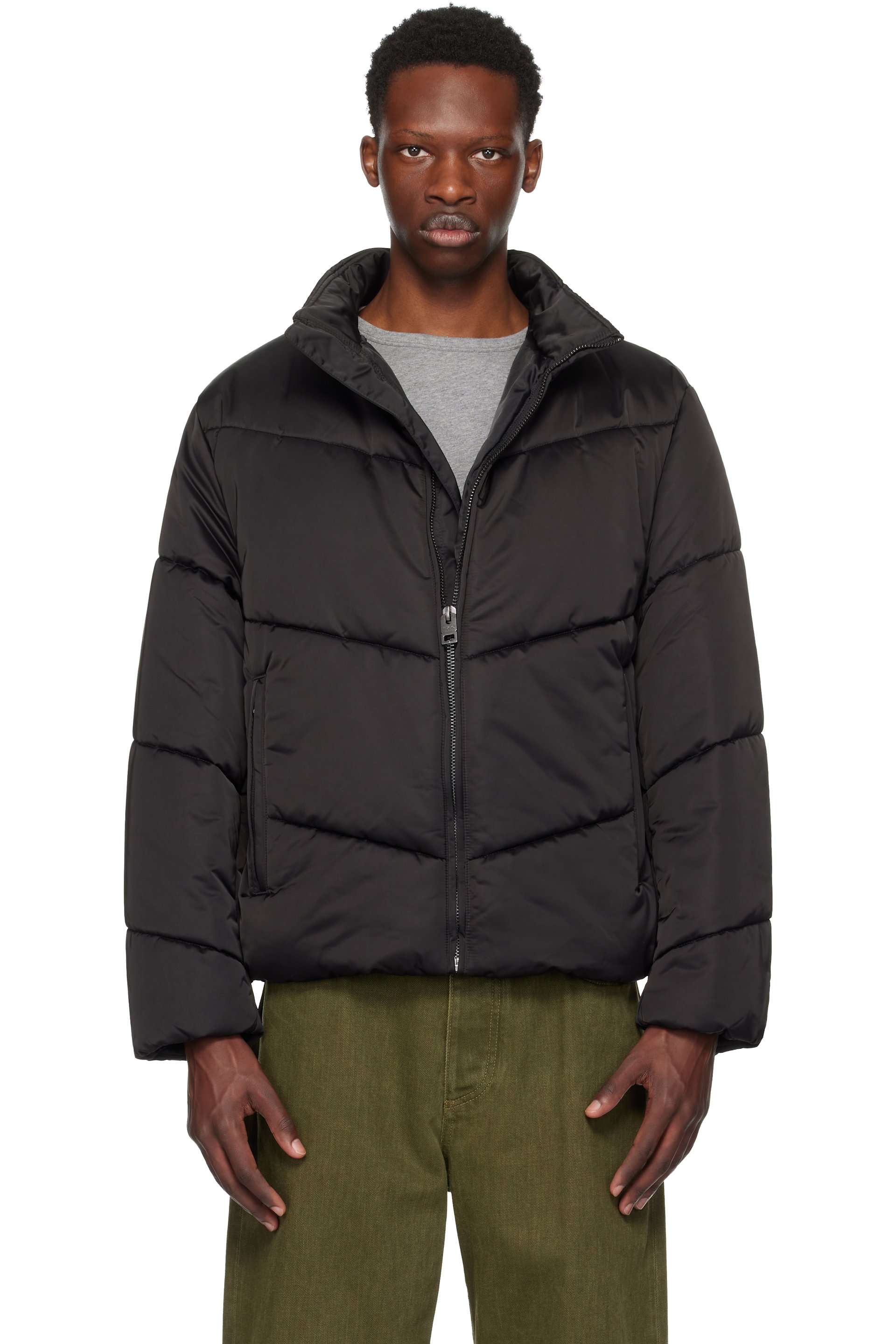 Hugo - Black Water-Repellent Puffer Jacket