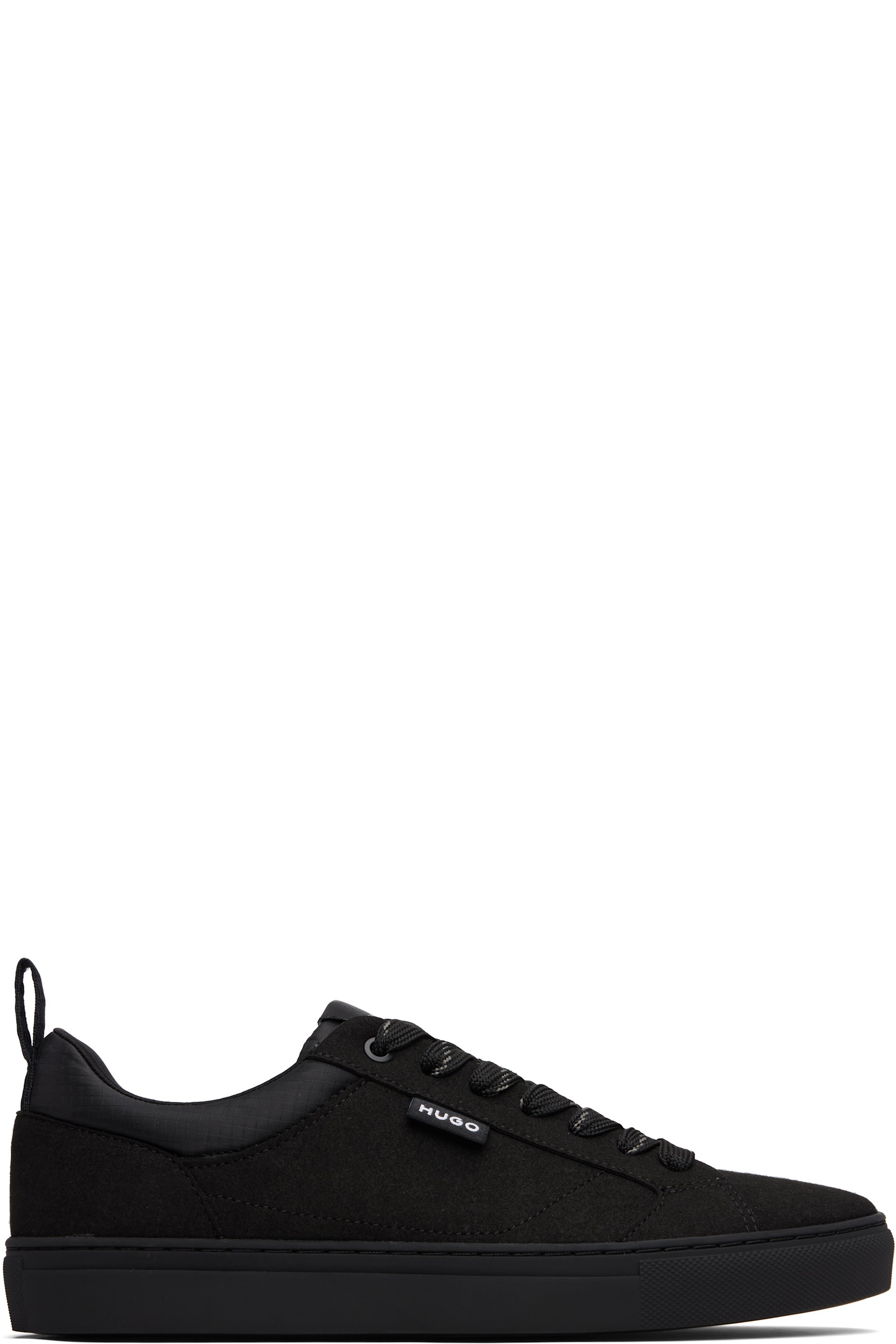 Hugo - Baskets noires à écusson à logo