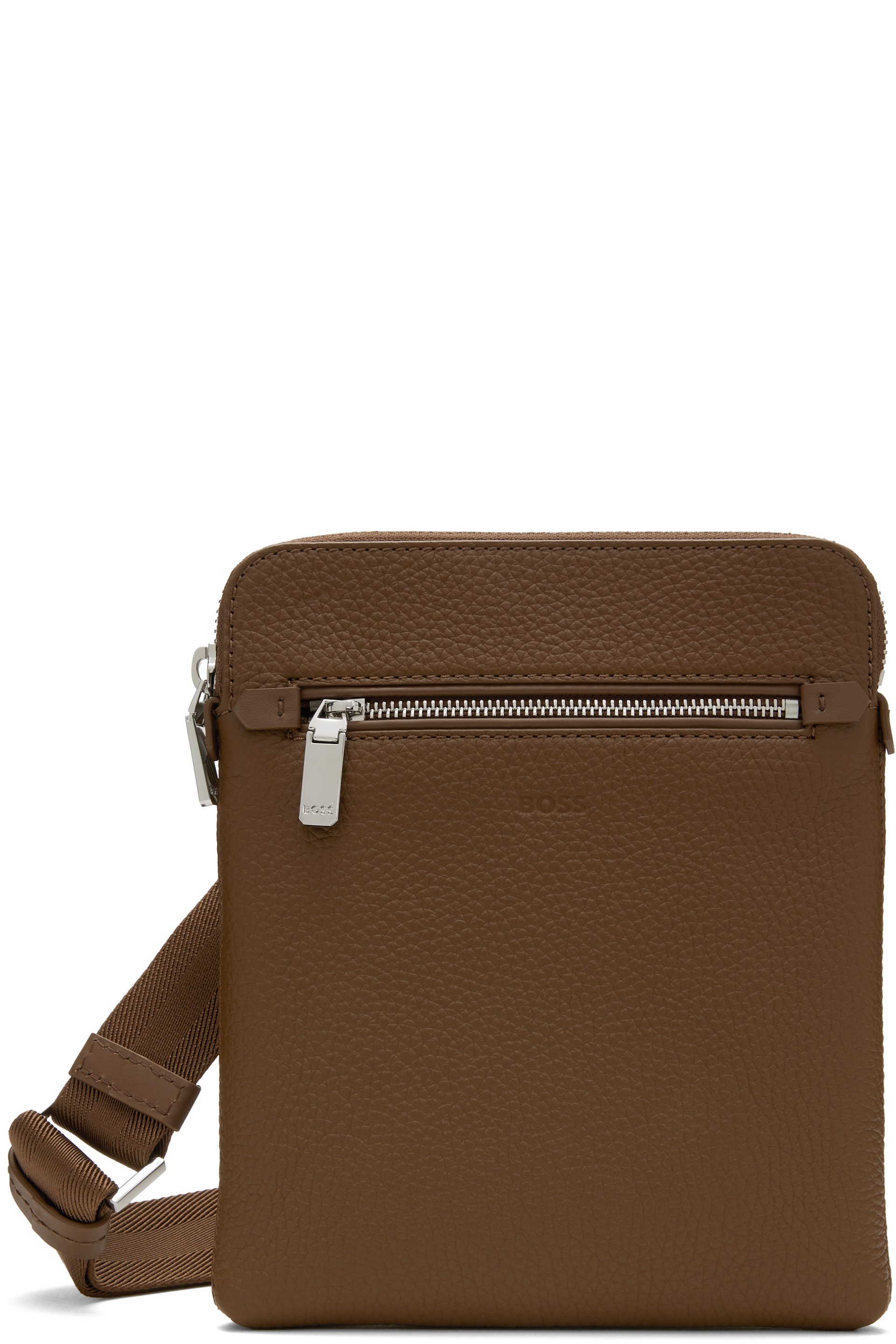 BOSS - Brown Envelope Embossed Logo Bag