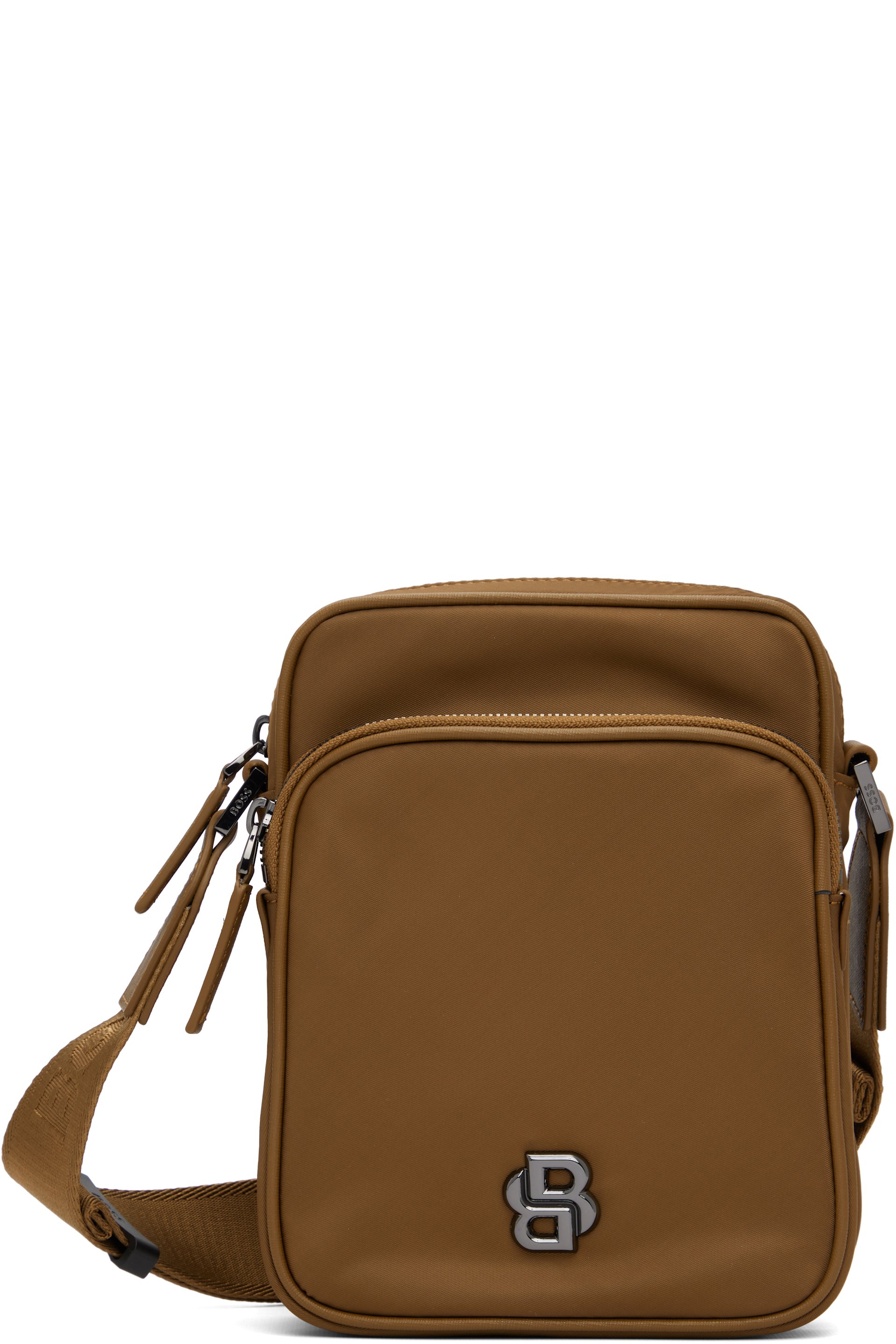 BOSS - Brown Double B Monogram Twill Reporter Bag