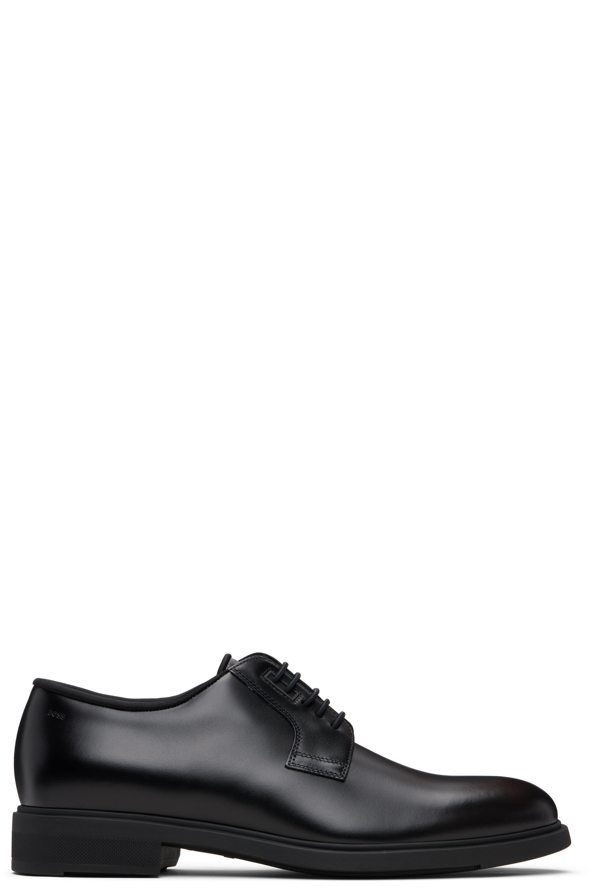 BOSS - Black Piped Trims Leather Derbys
