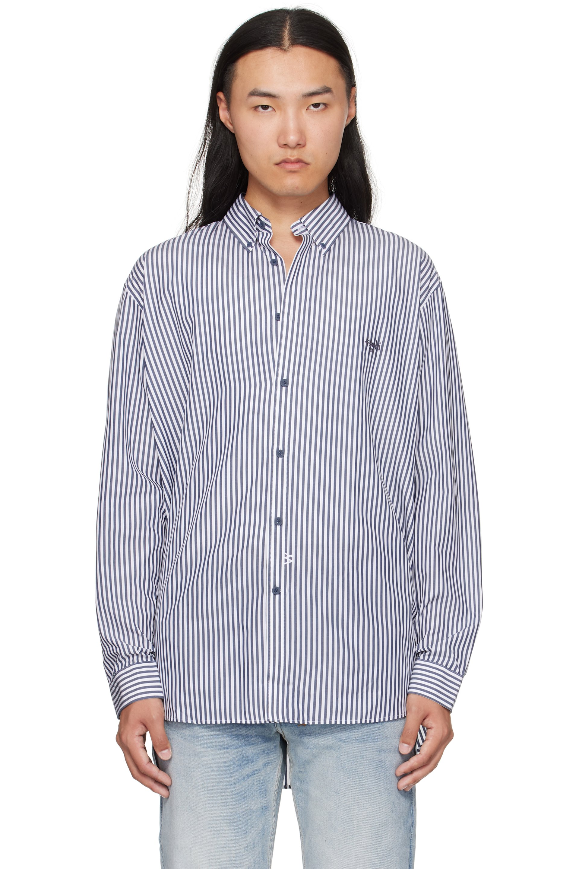 Ksubi - Navy & White KSignature LS Shirt