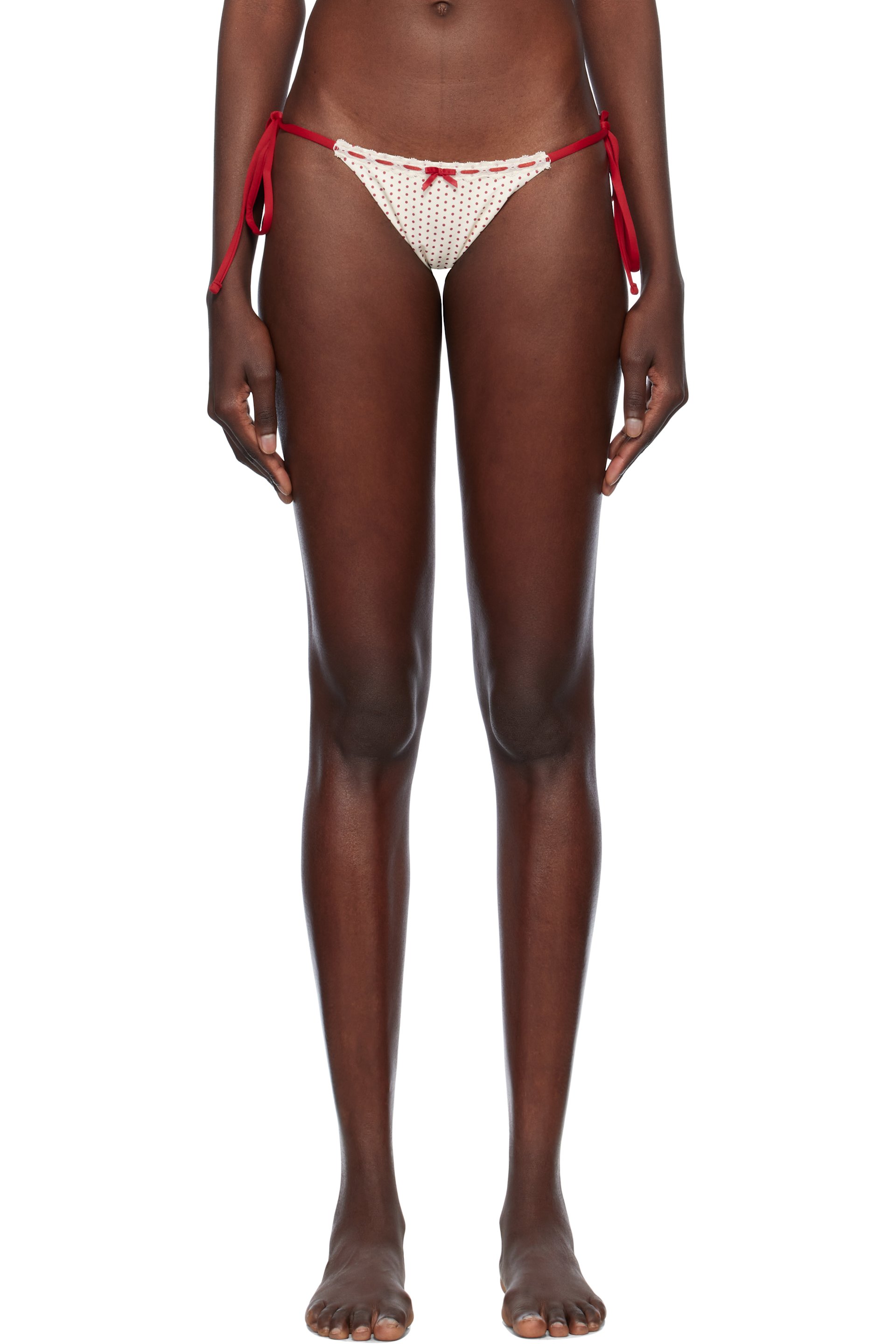 Frankies Bikinis - Culotte de bikini Mackenzie blanc cassé édition Bella Hadid