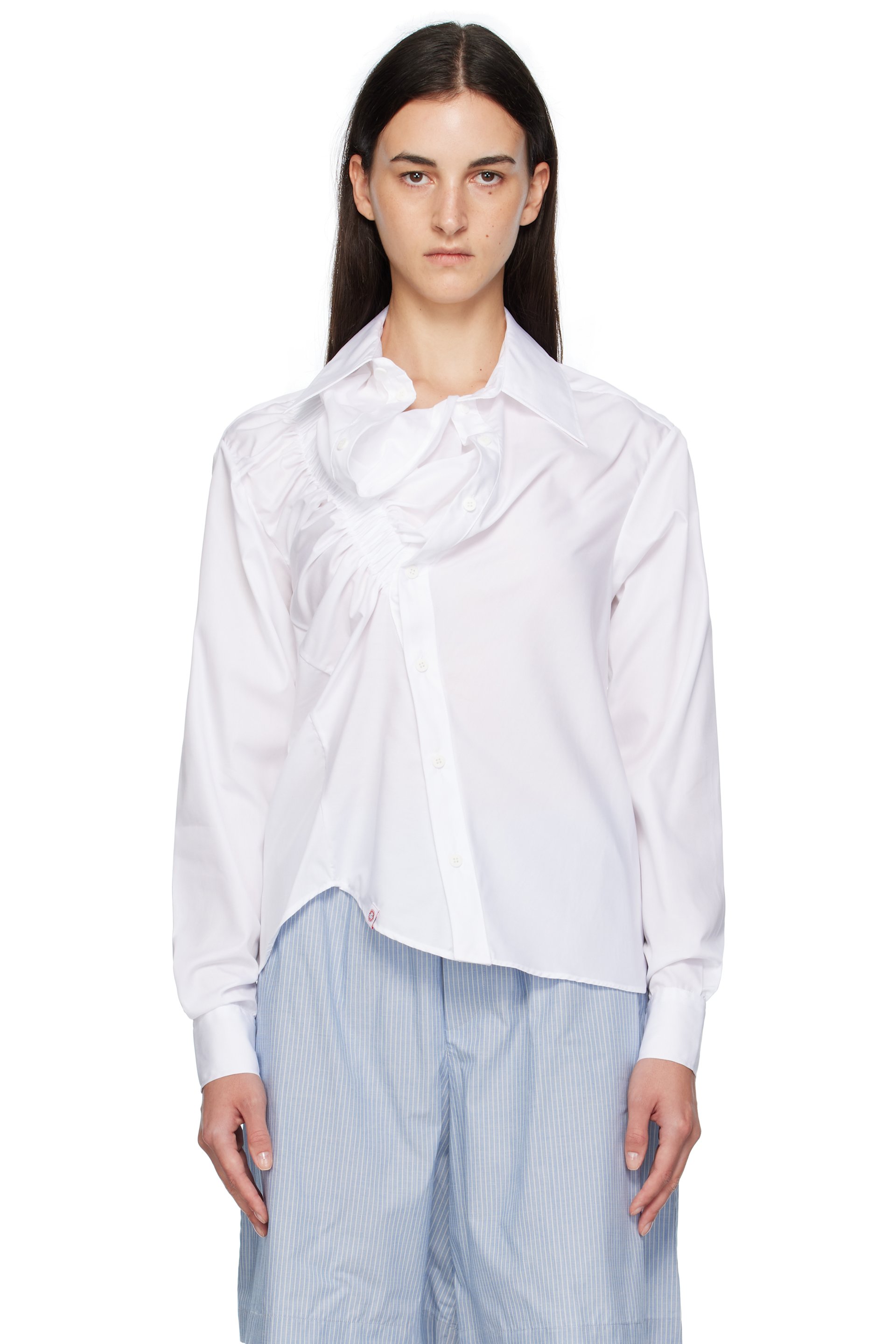 Charles Jeffrey LOVERBOY - Chemise blanche à garniture élastique à volants