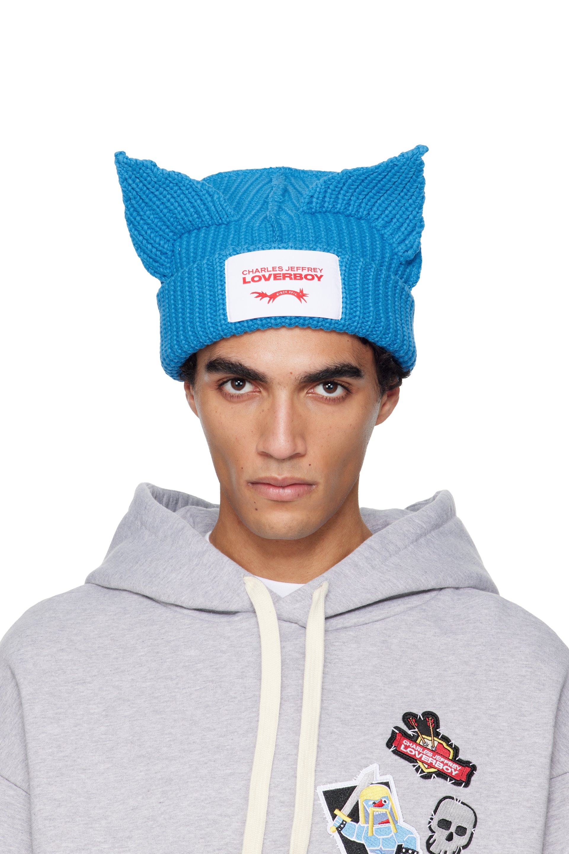 Charles Jeffrey LOVERBOY - Blue Chunky Ears Beanie