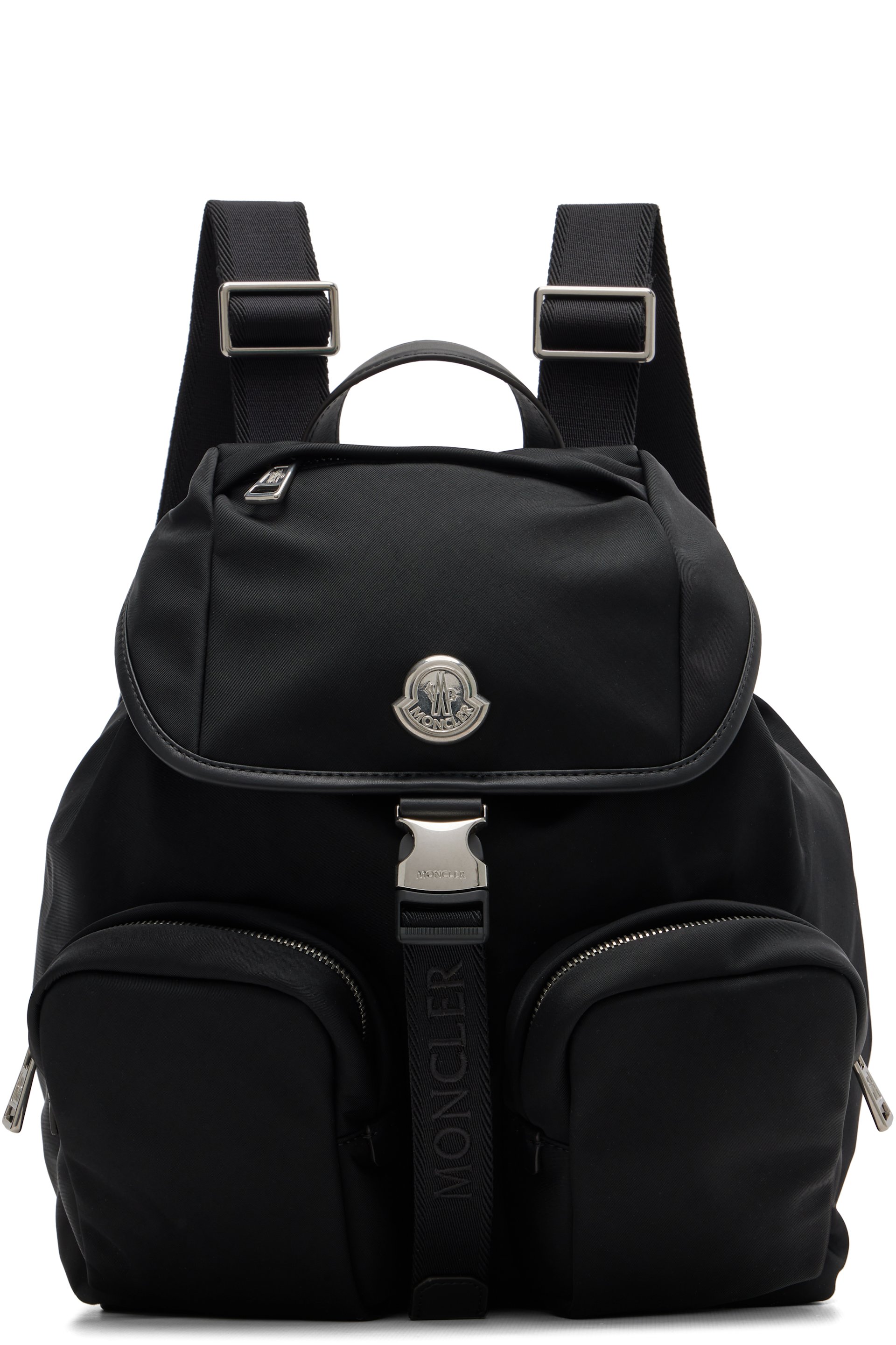 Moncler - Sac à dos noir à dragonne Trick à logo
