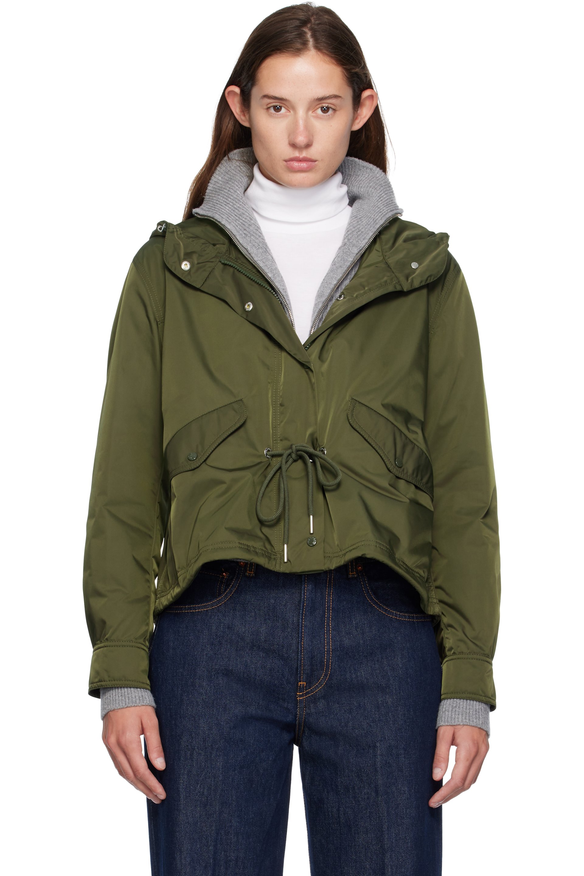 Moncler - Blouson de style parka Noizay vert à capuche