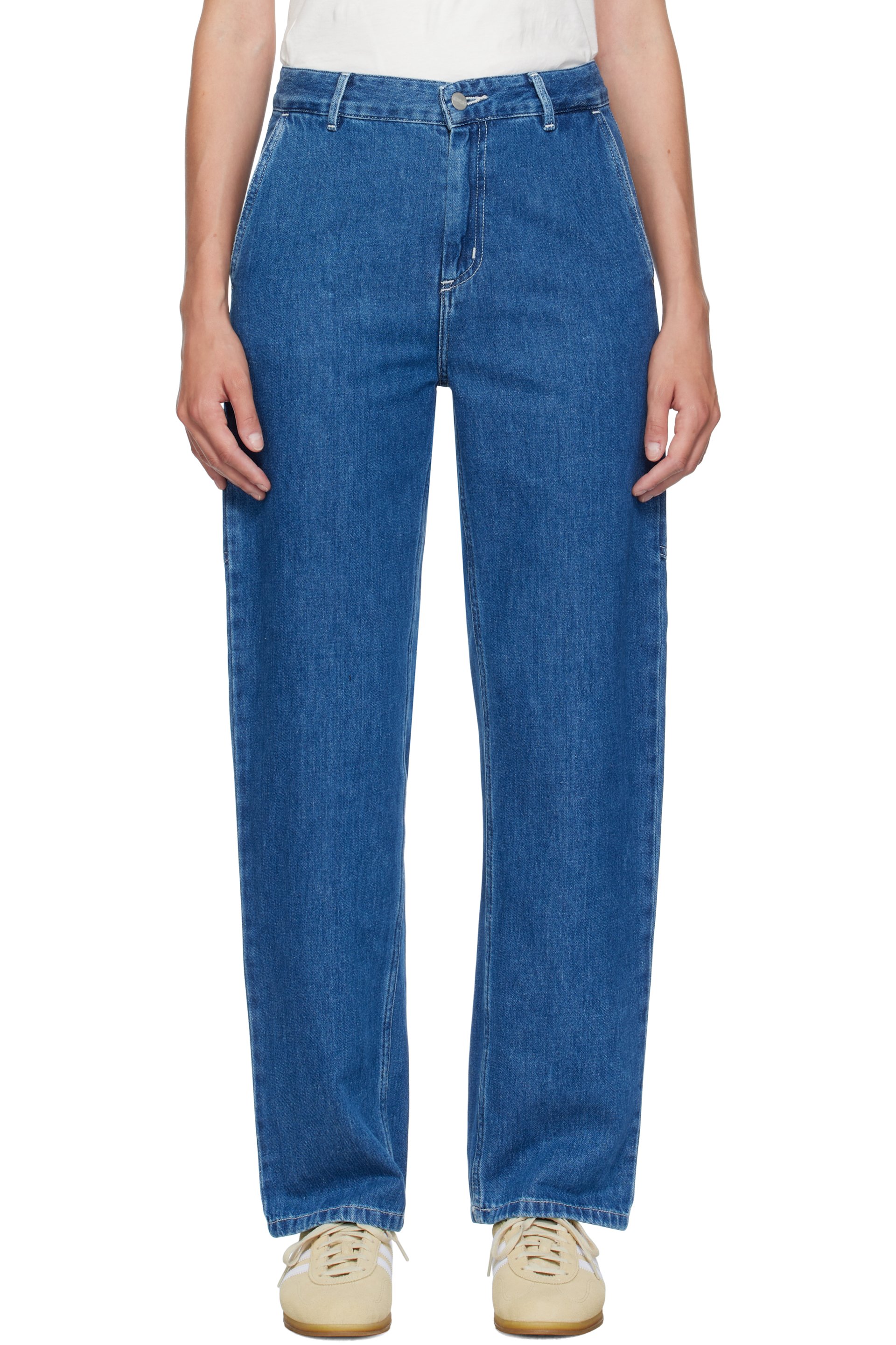 Carhartt Work In Progress - Jean droit Pierce bleu