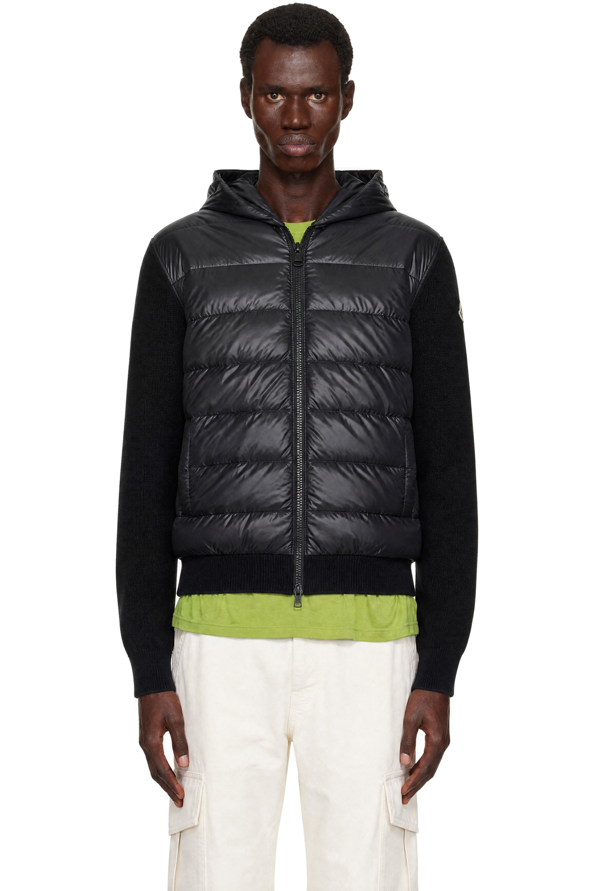 Moncler - Black Padded Wool Zip-Up Jacket
