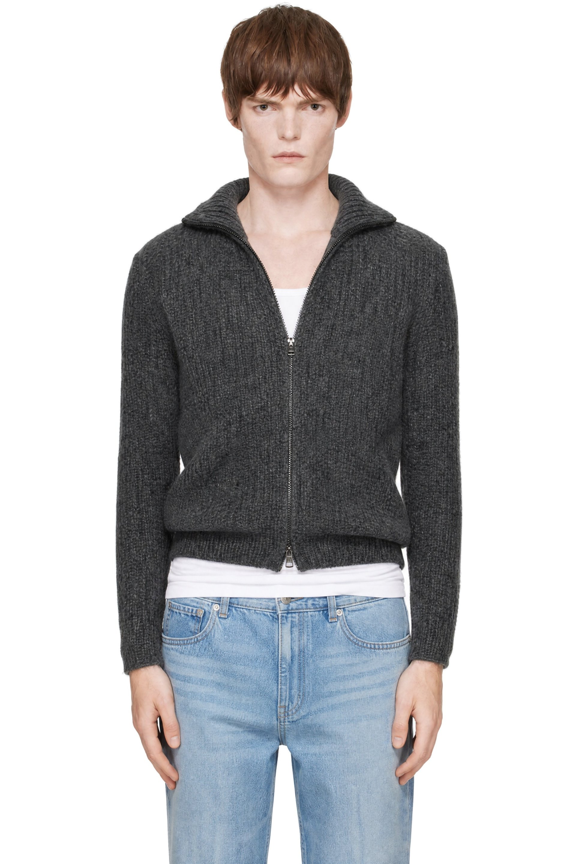 Moncler - Gray Zip Cardigan