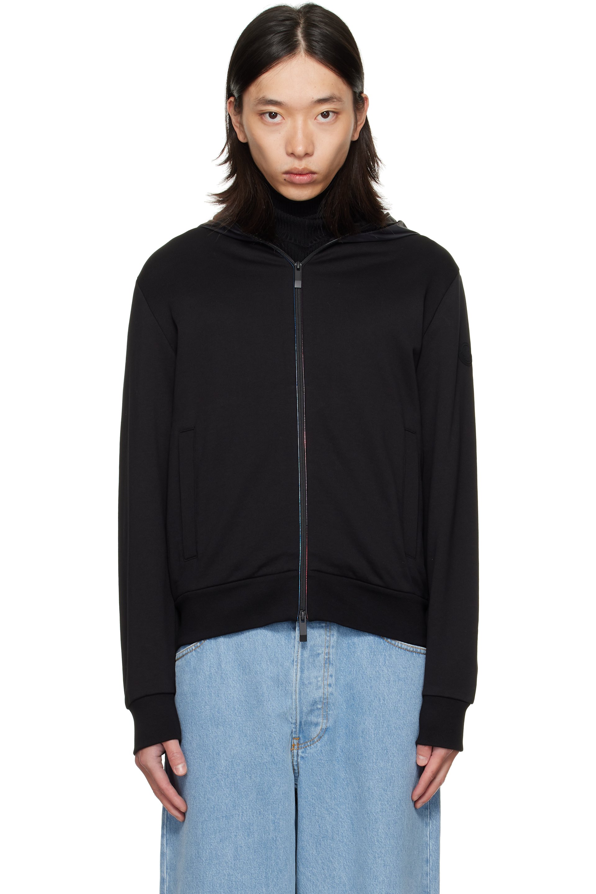 Moncler - Blouson de style cardigan noir à glissière