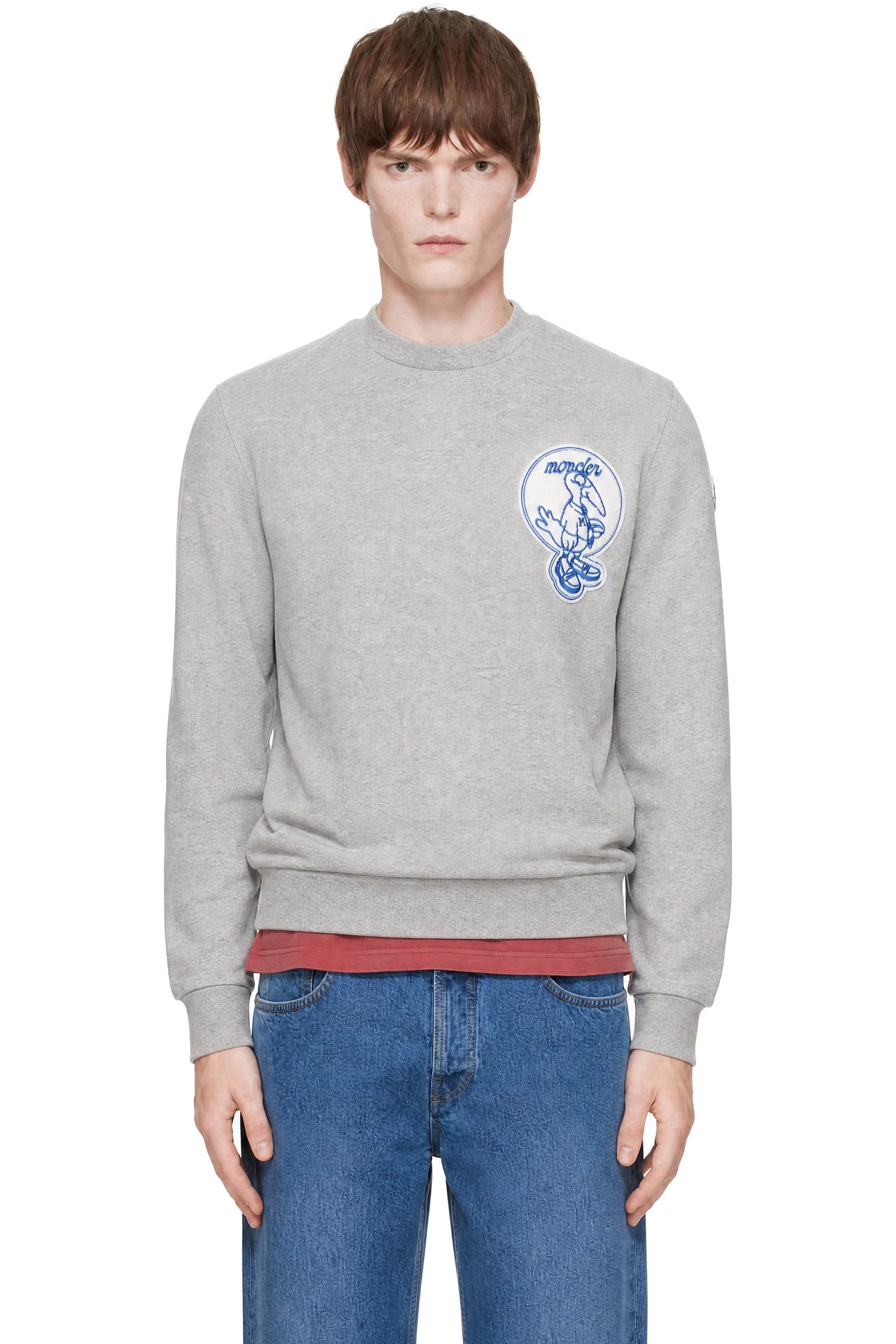 Moncler - Gray 'Mon Duck' Patch Sweatshirt