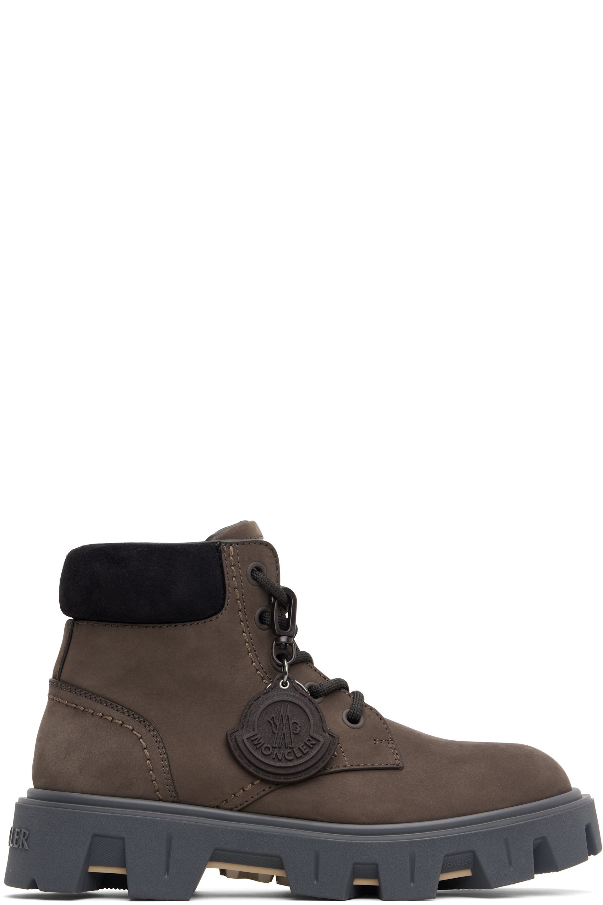 Moncler - Brown Peak City Nubuck & Suede Lace-Up Boots