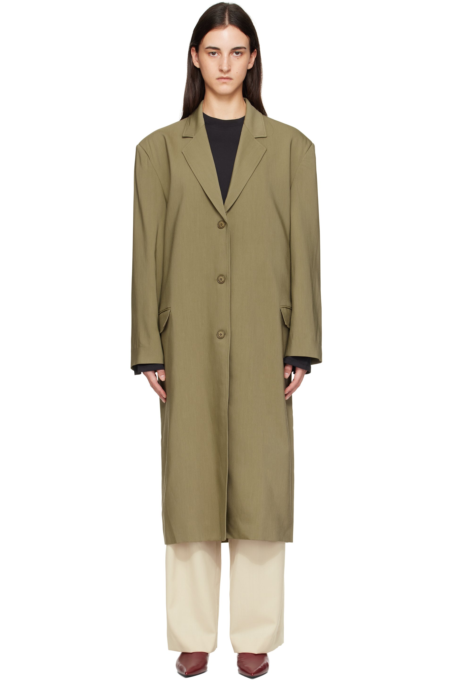 The Frankie Shop - Manteau long Tribeca kaki
