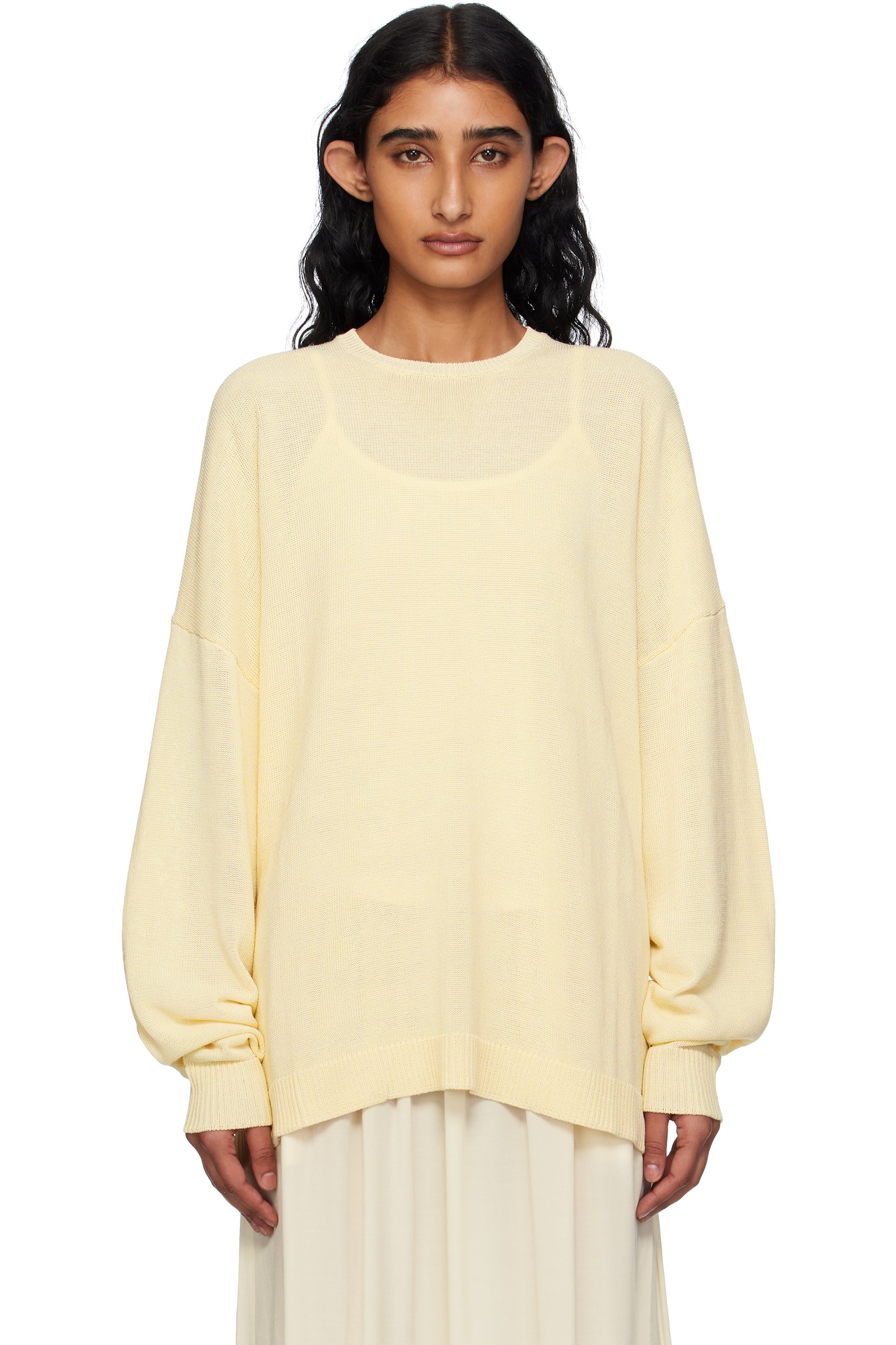 The Frankie Shop - Pull Basel jaune à col ras du cou